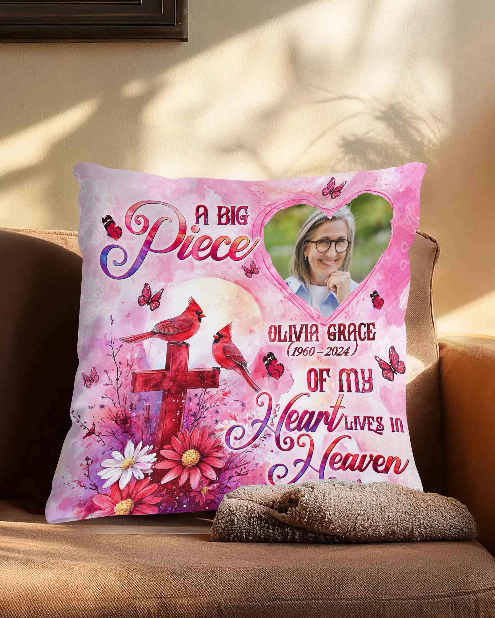 Personalized A Big Piece Of My Heart Lives In Heaven Pillow  - Tltw0702253