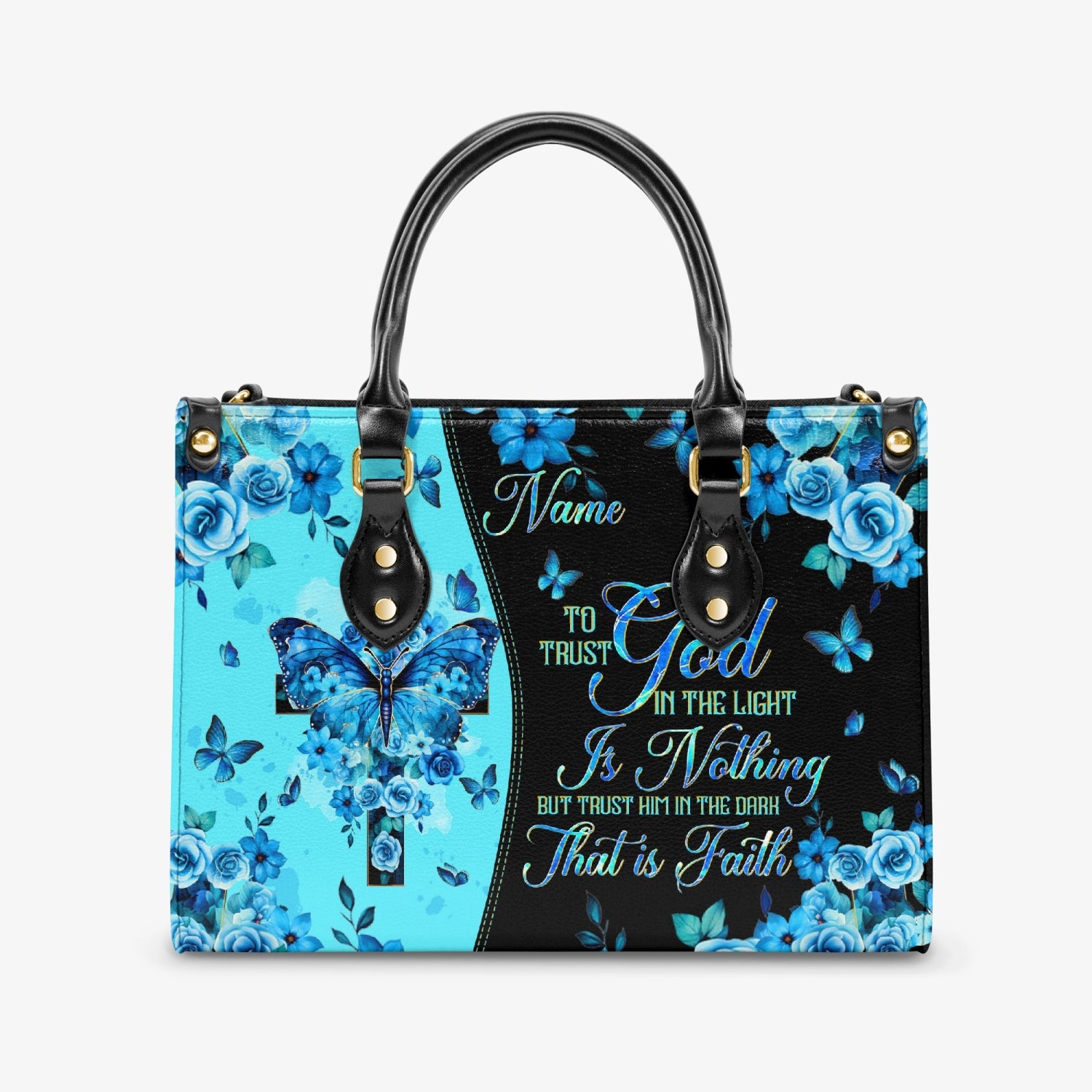 Trust Him In The Dark That Is Faith Leather Handbag - Tltw2303245