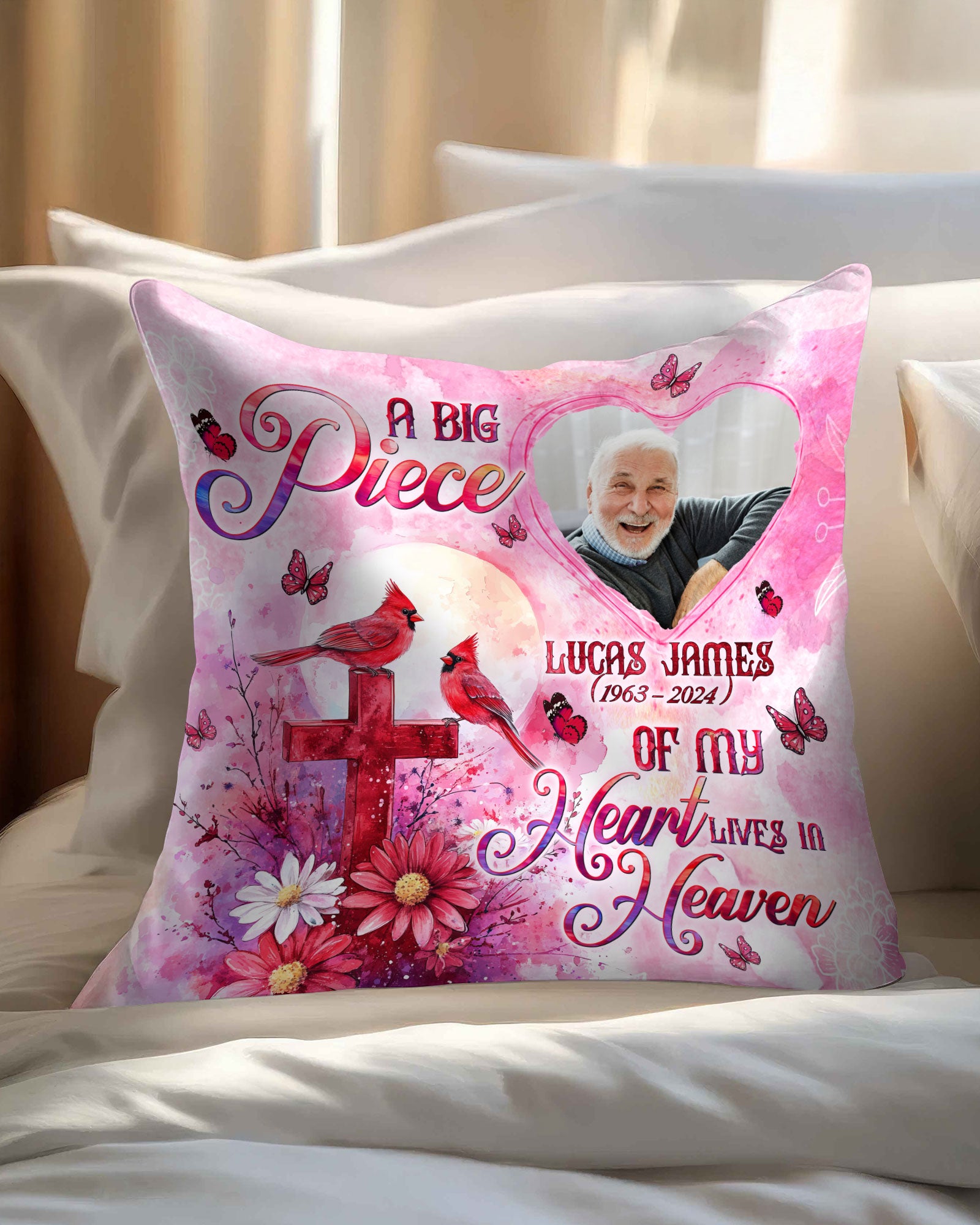 Personalized A Big Piece Of My Heart Lives In Heaven Pillow  - Tltw0702253