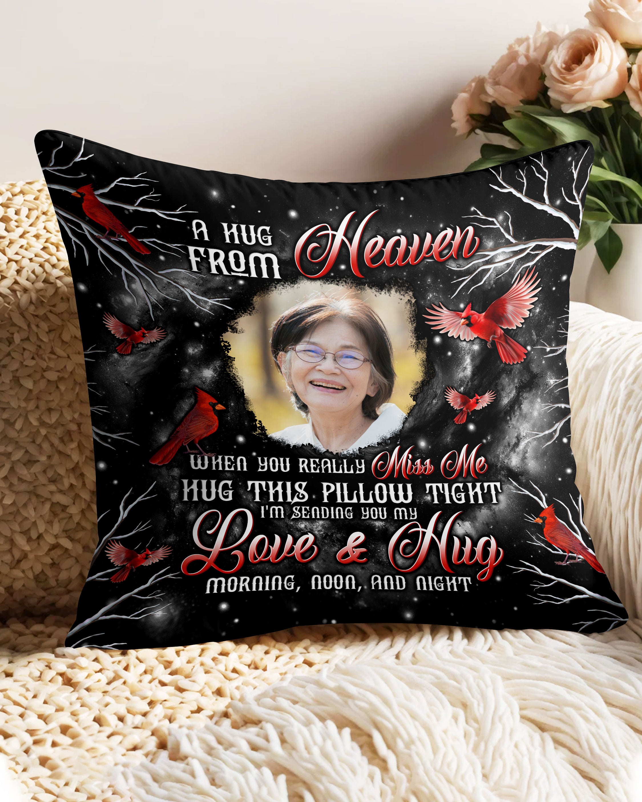 Personalized A Hug From Heaven Cardinal Pillow  - Tltw0901252