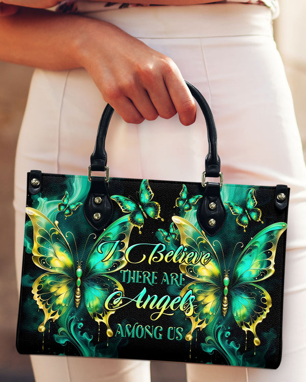 I Believe There Are Angels Among Us Butterfly Leather Handbag - Tltr2307243