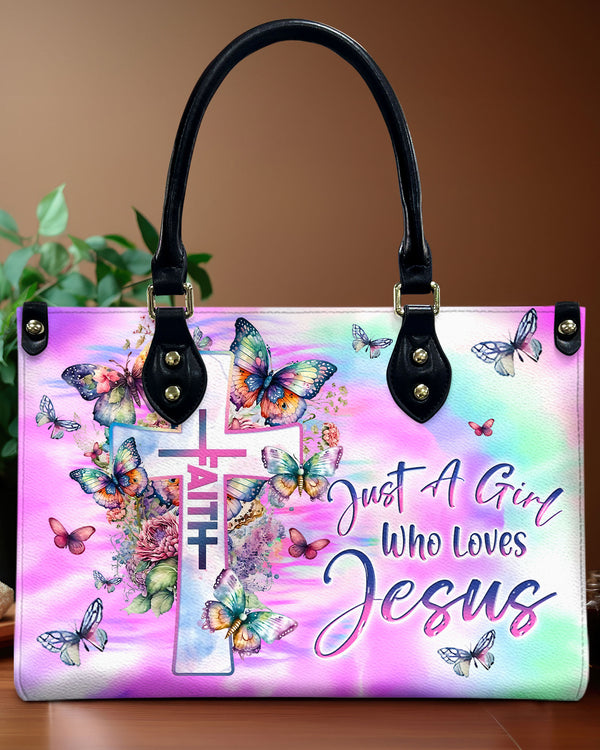 Just A Girl Who Loves Jesus Tie Dye Leather Handbag - Yhln0210244