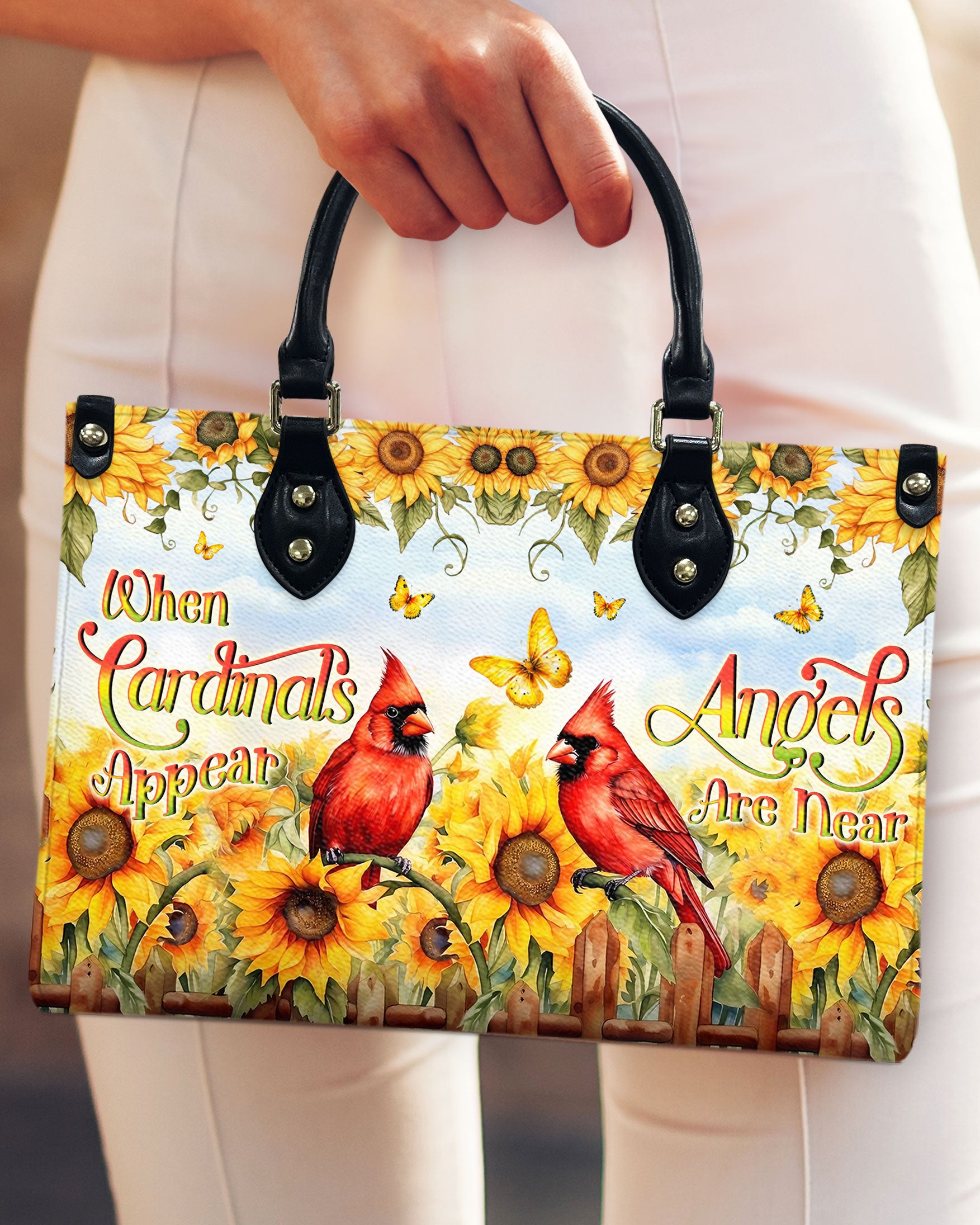 When Cardinals Appear Angels Are Near Leather Handbag - Yhln0506245