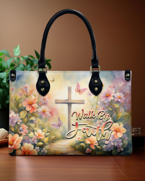 Walk By Faith Flowers Leather Handbag - Yhhn0608244