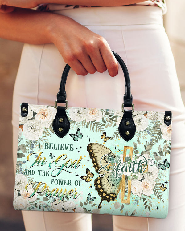 I Believe In God Butterfly Leather Handbag  - Tltr2712244