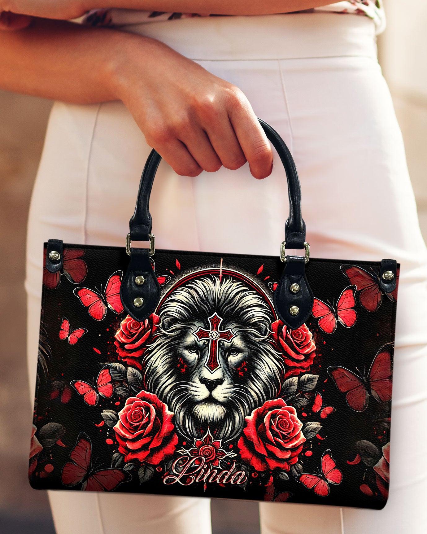 Lion Rose Leather Handbag  - Tltr0511244