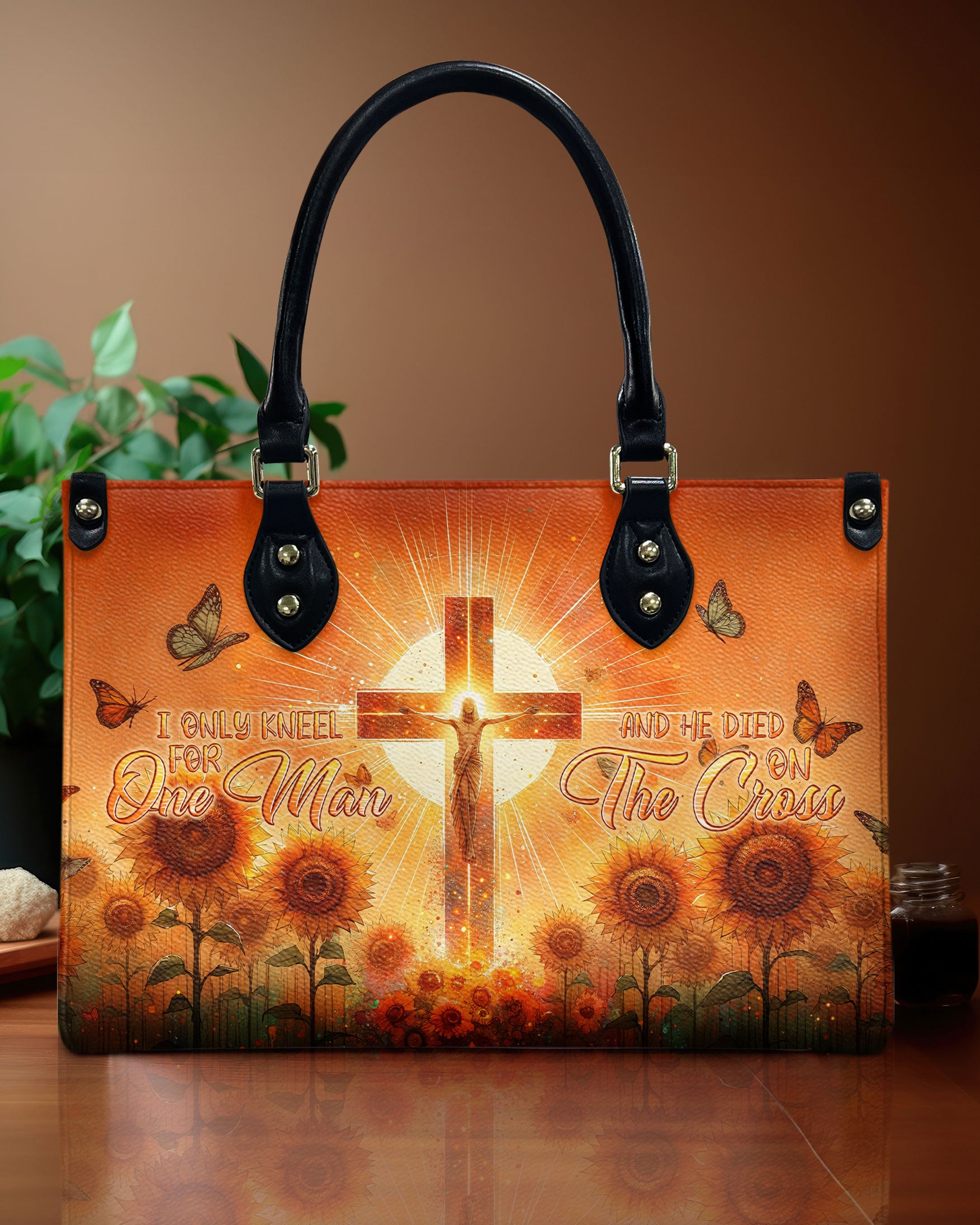 I Only Kneel For One Man Sunflower Leather Handbag - Tlnt1306244