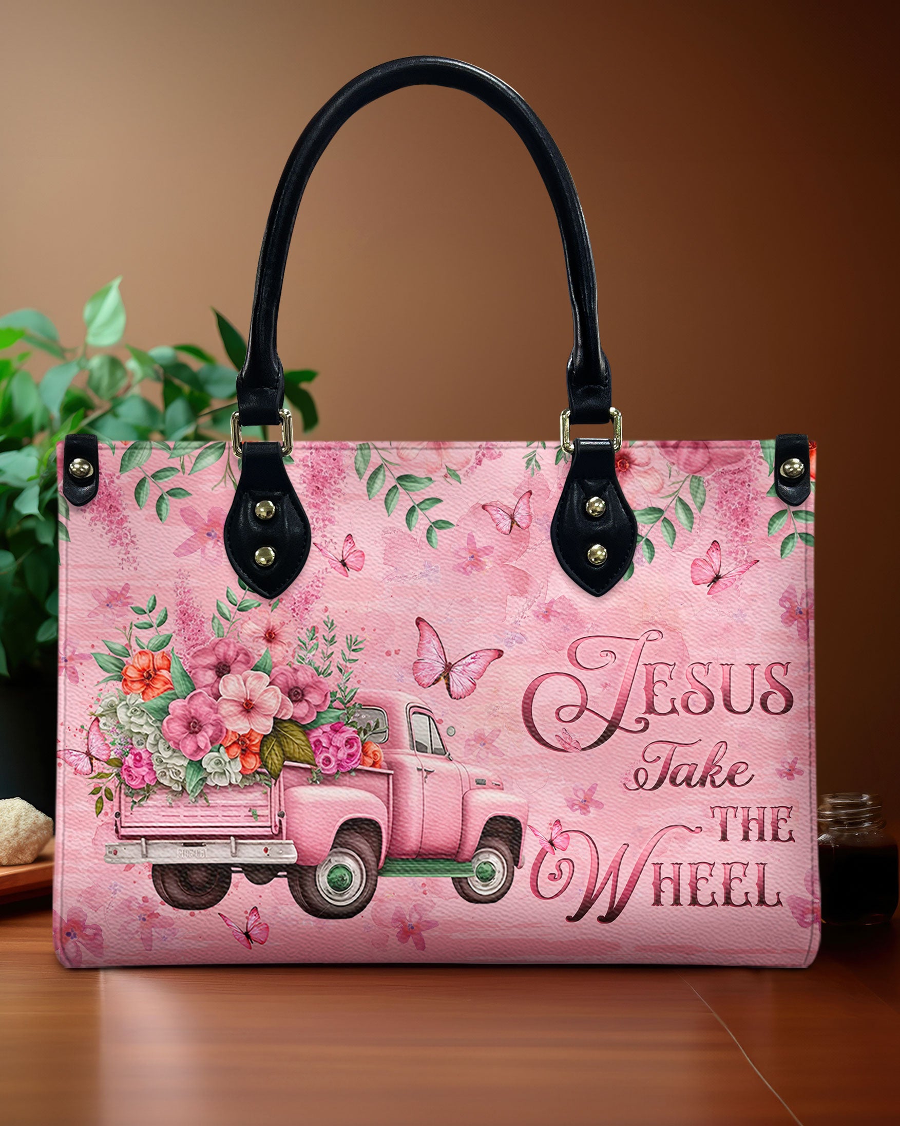 Jesus Take The Wheel Leather Handbag - Yhlt2611244