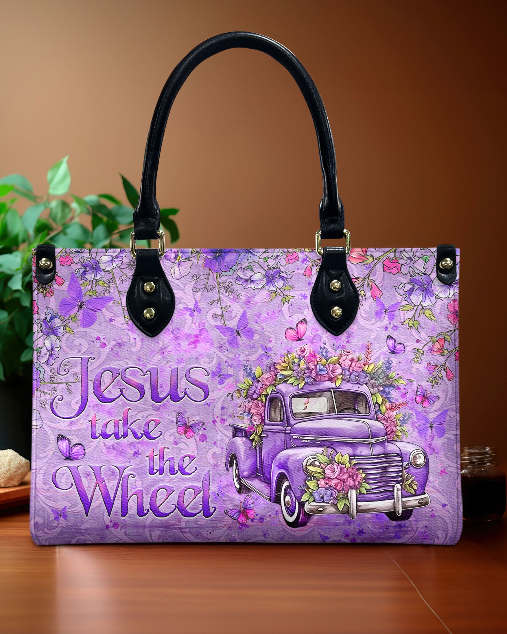 Jesus Take The Wheel Leather Handbag - Yhlt2908244