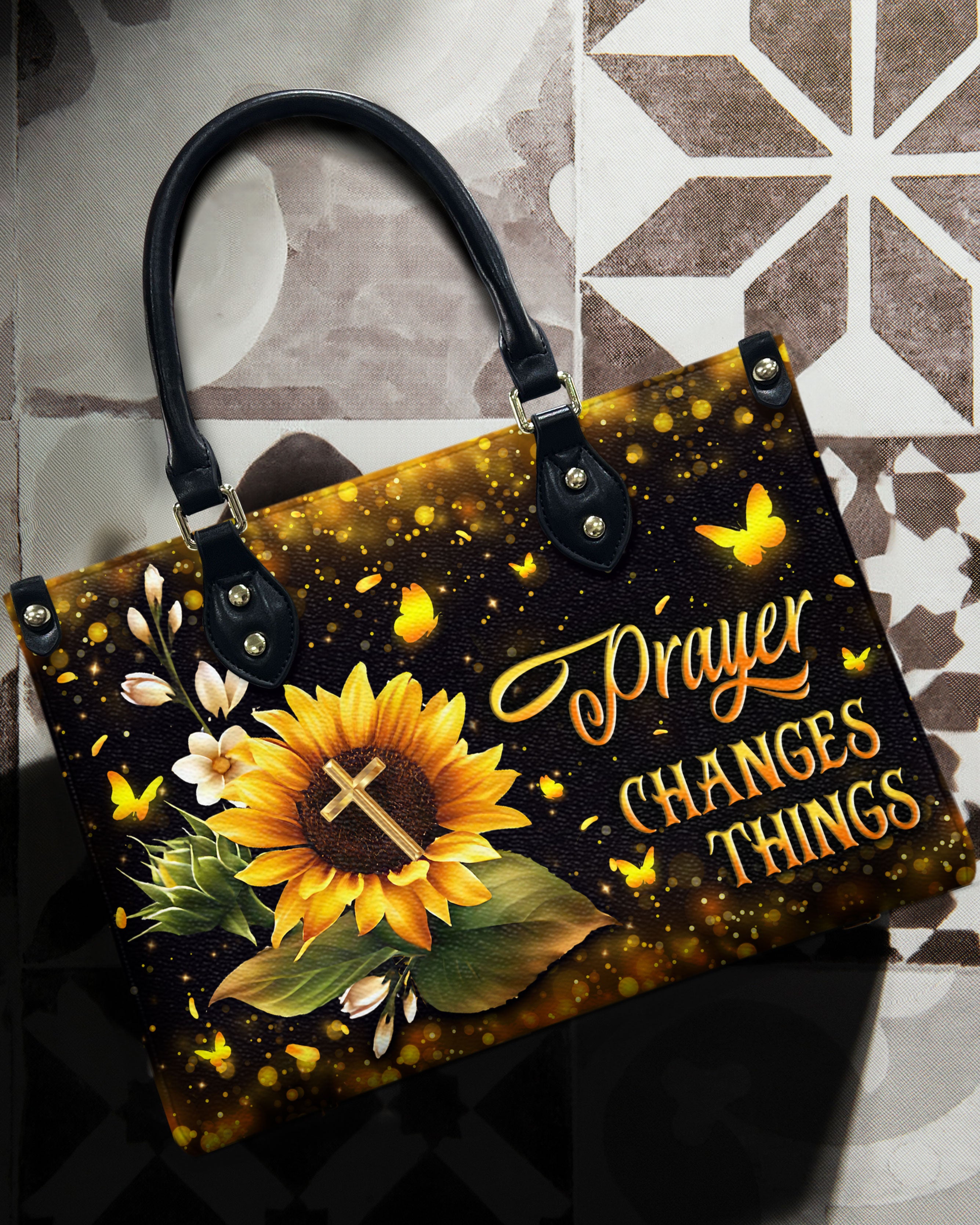 Prayer Changes Things Leather Handbag - Yhln2808244