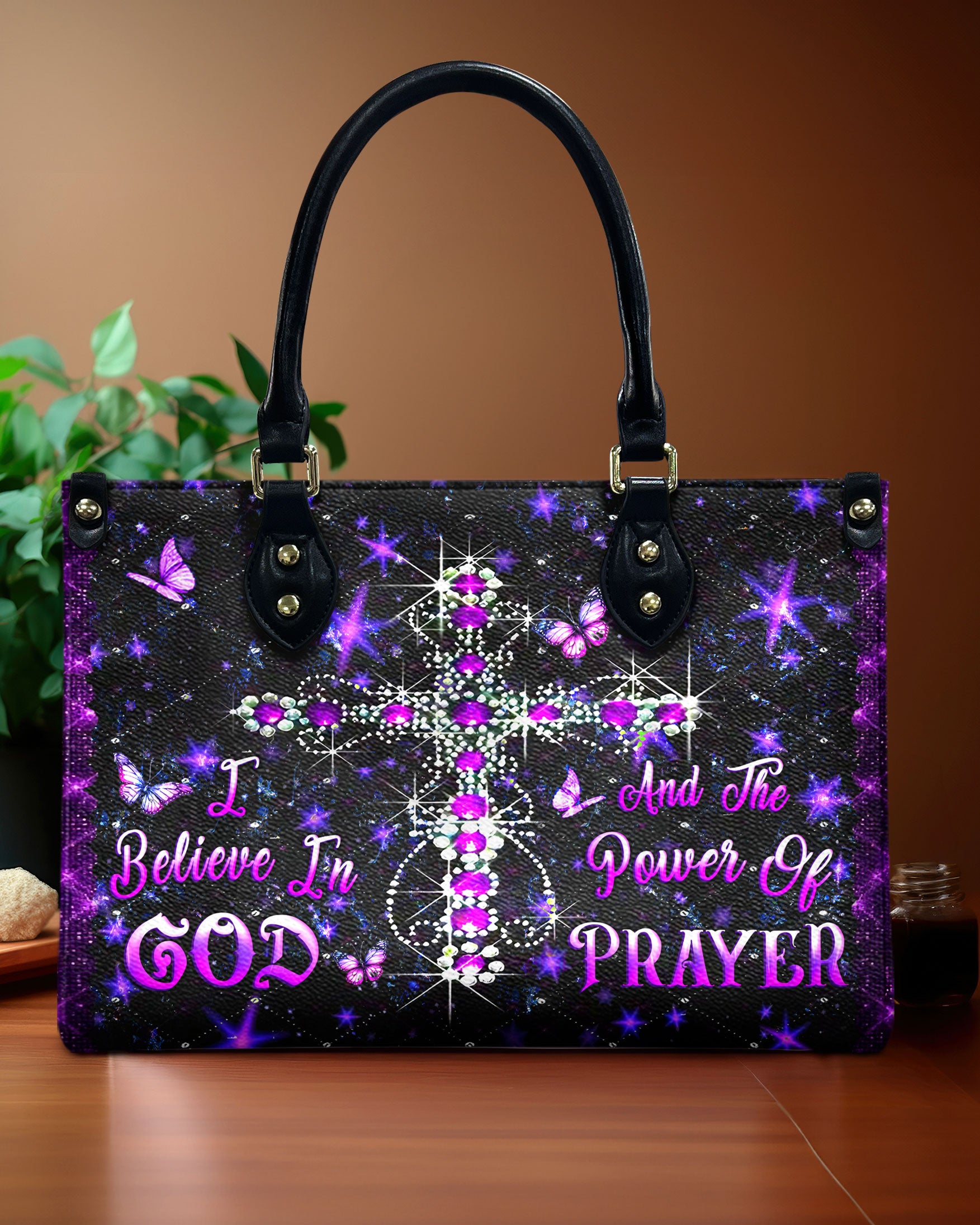 I Believe In God Leather Handbag - Yhlt3107244