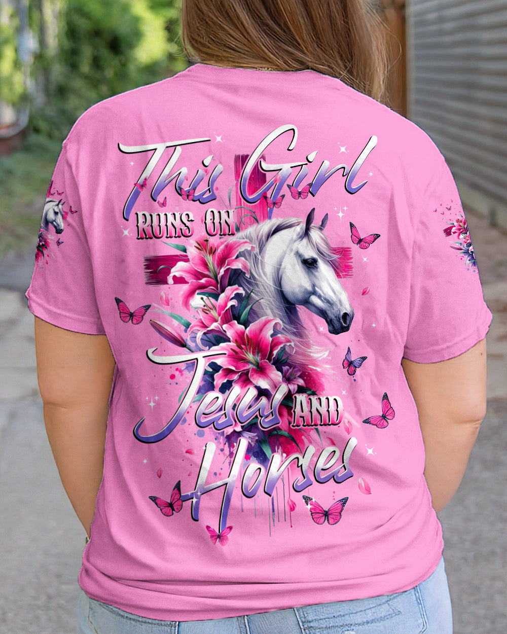 Runs On Jesus And Horses Women's All Over Print Shirt - Tytd1512231