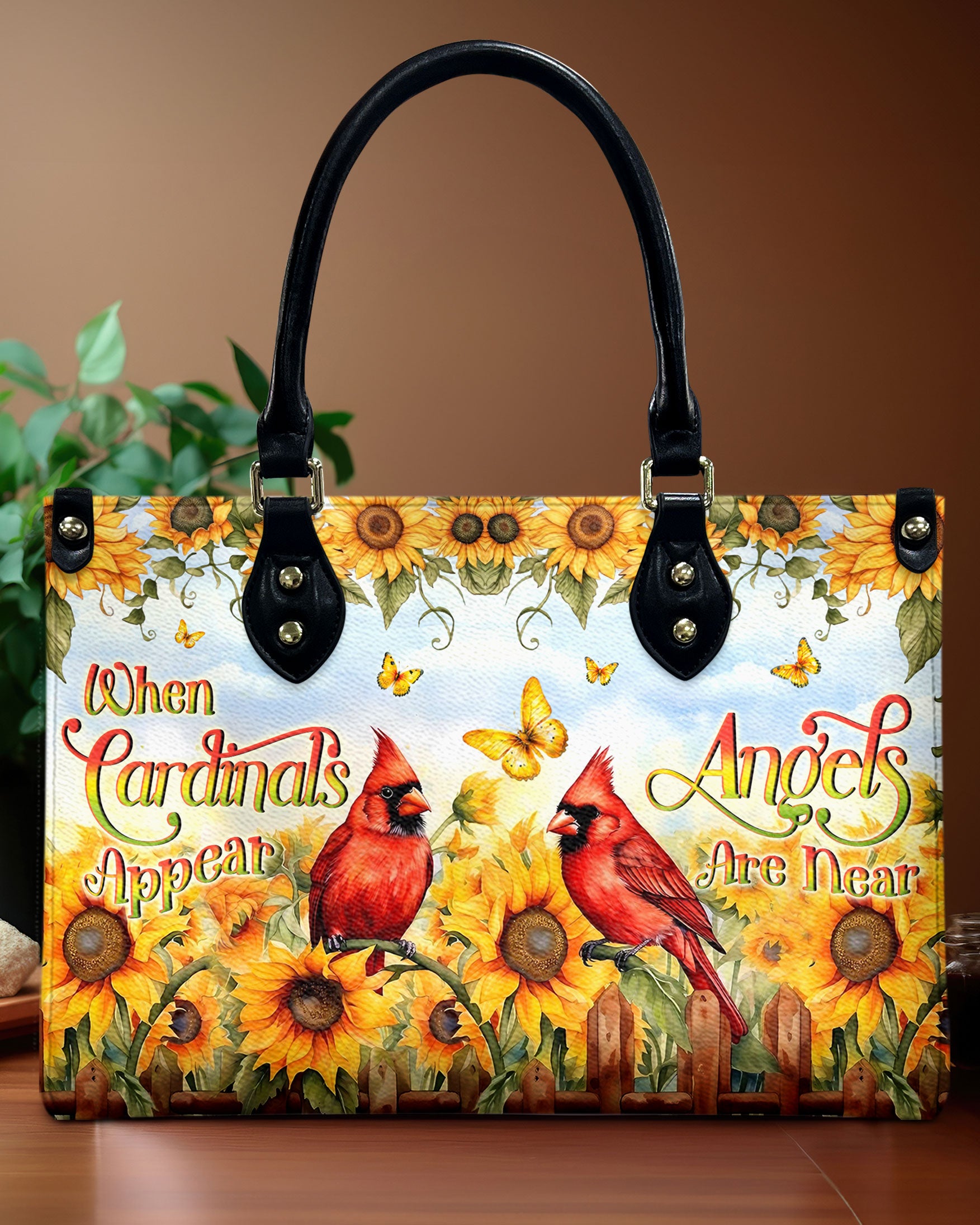 When Cardinals Appear Angels Are Near Leather Handbag - Yhln0506245