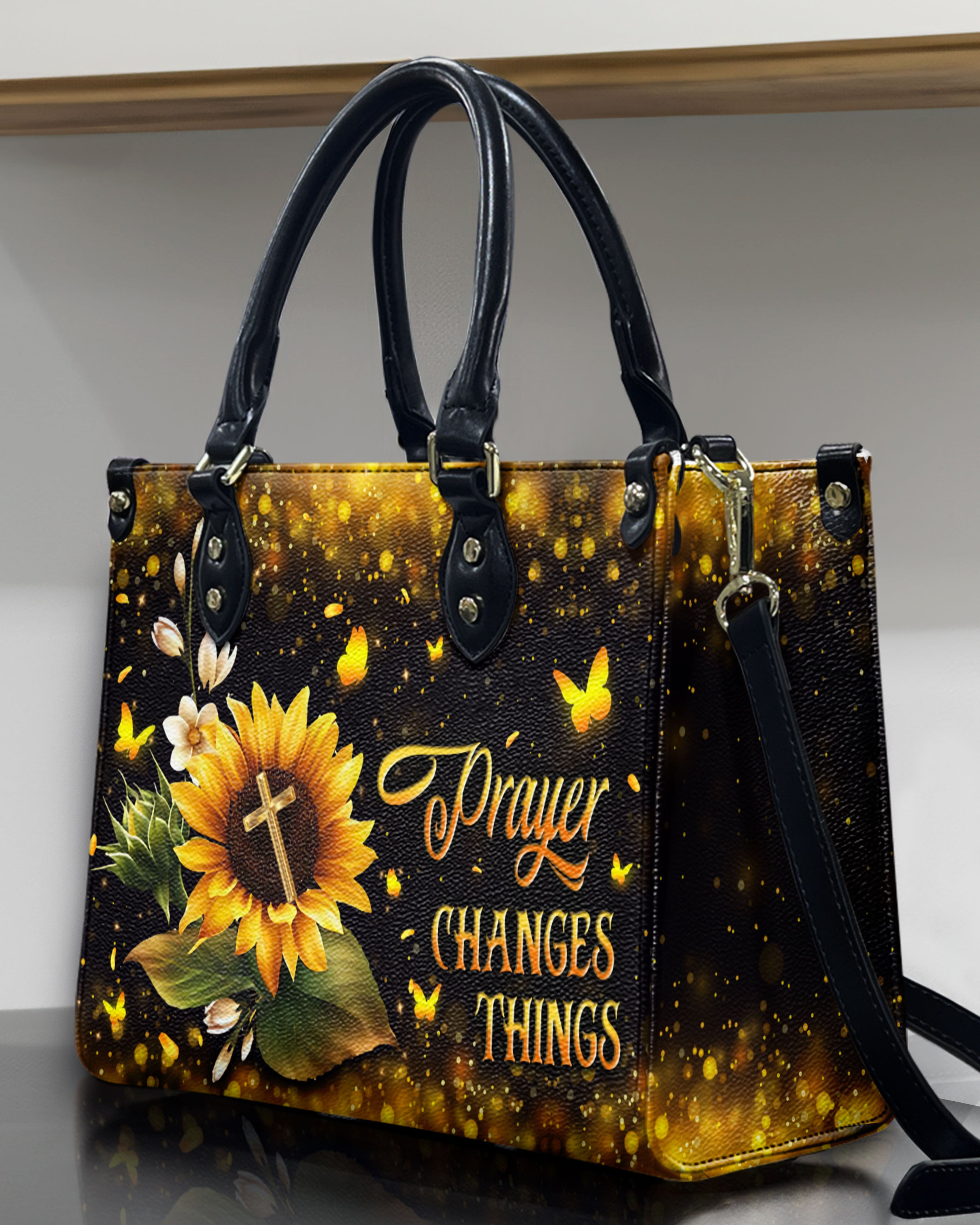 Prayer Changes Things Leather Handbag - Yhln2808244