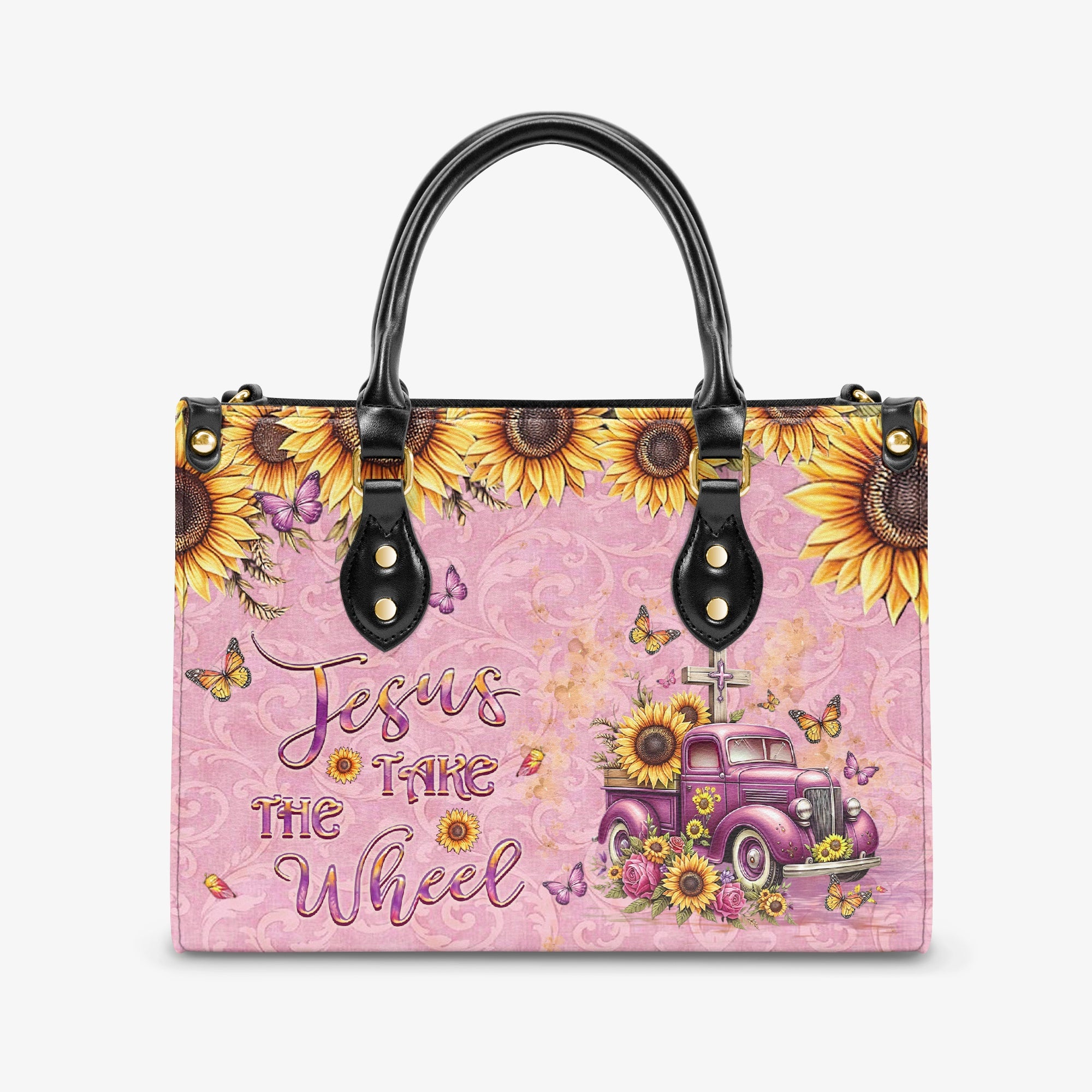 Jesus Take The Wheel Sunflower Leather Handbag - Yhlt2503243