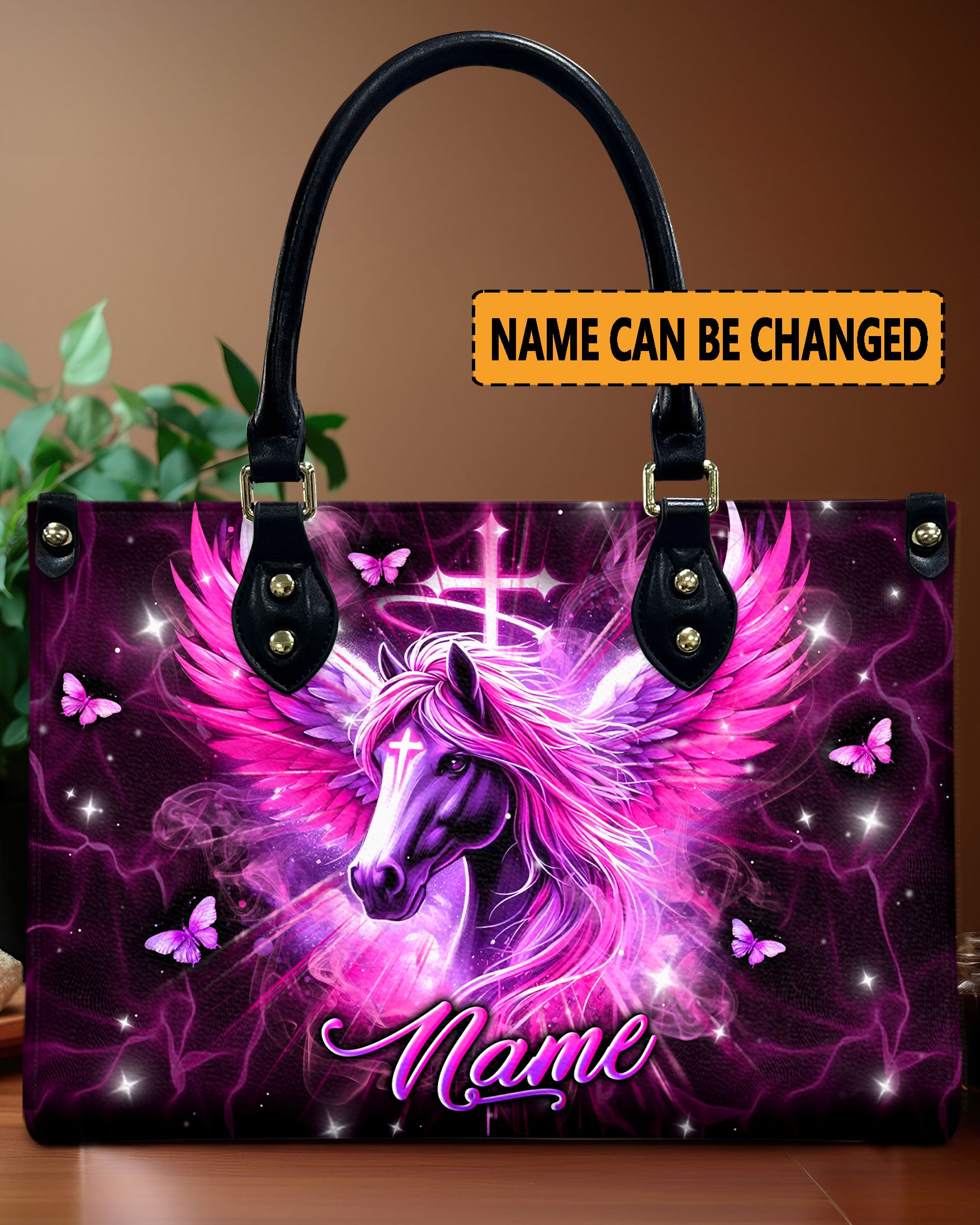 God's Horse With Wings Leather Handbag - Yhln2211244