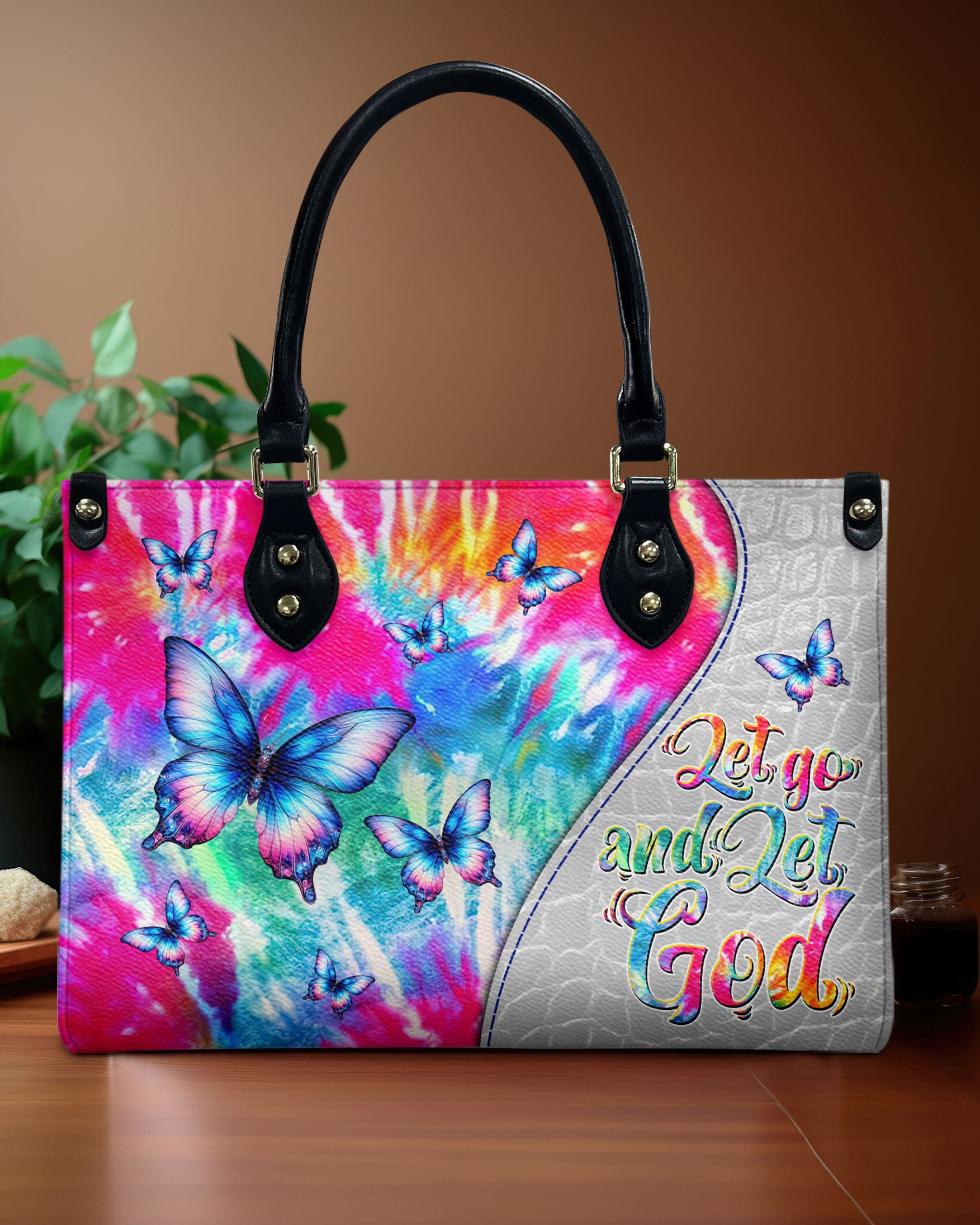 Let Go And Let God Leather Handbag - Tlnt0406245