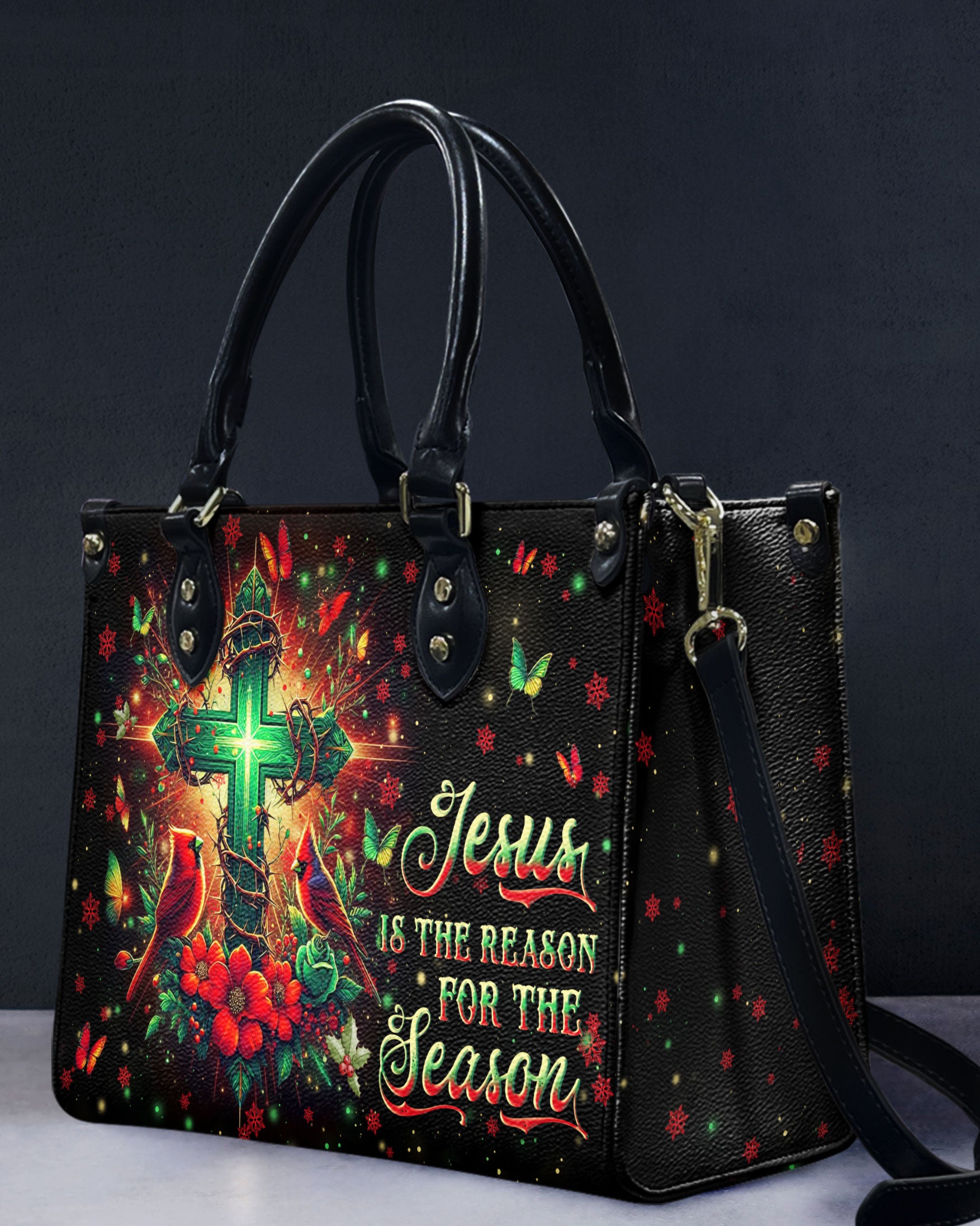 Jesus The Reason Cardinal Christmas Leather Handbag - Yhln3010244