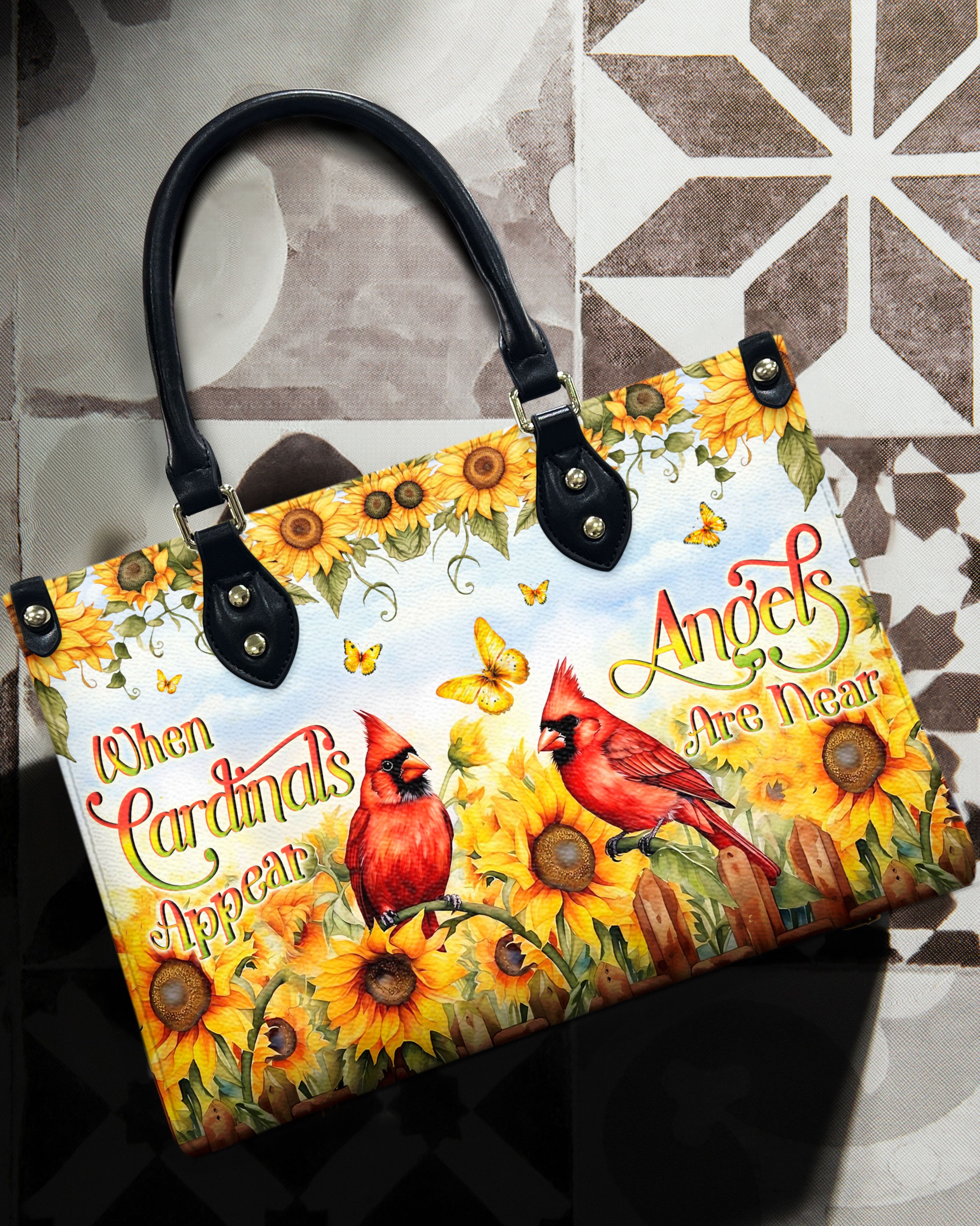 When Cardinals Appear Angels Are Near Leather Handbag - Yhln0506245