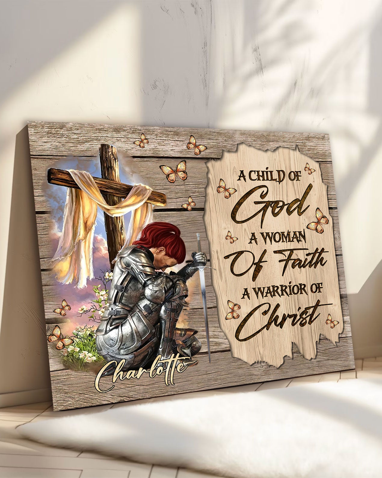 Personalized A Child Of God A Woman Of Faith Warrior Canvas - Tltr1401254