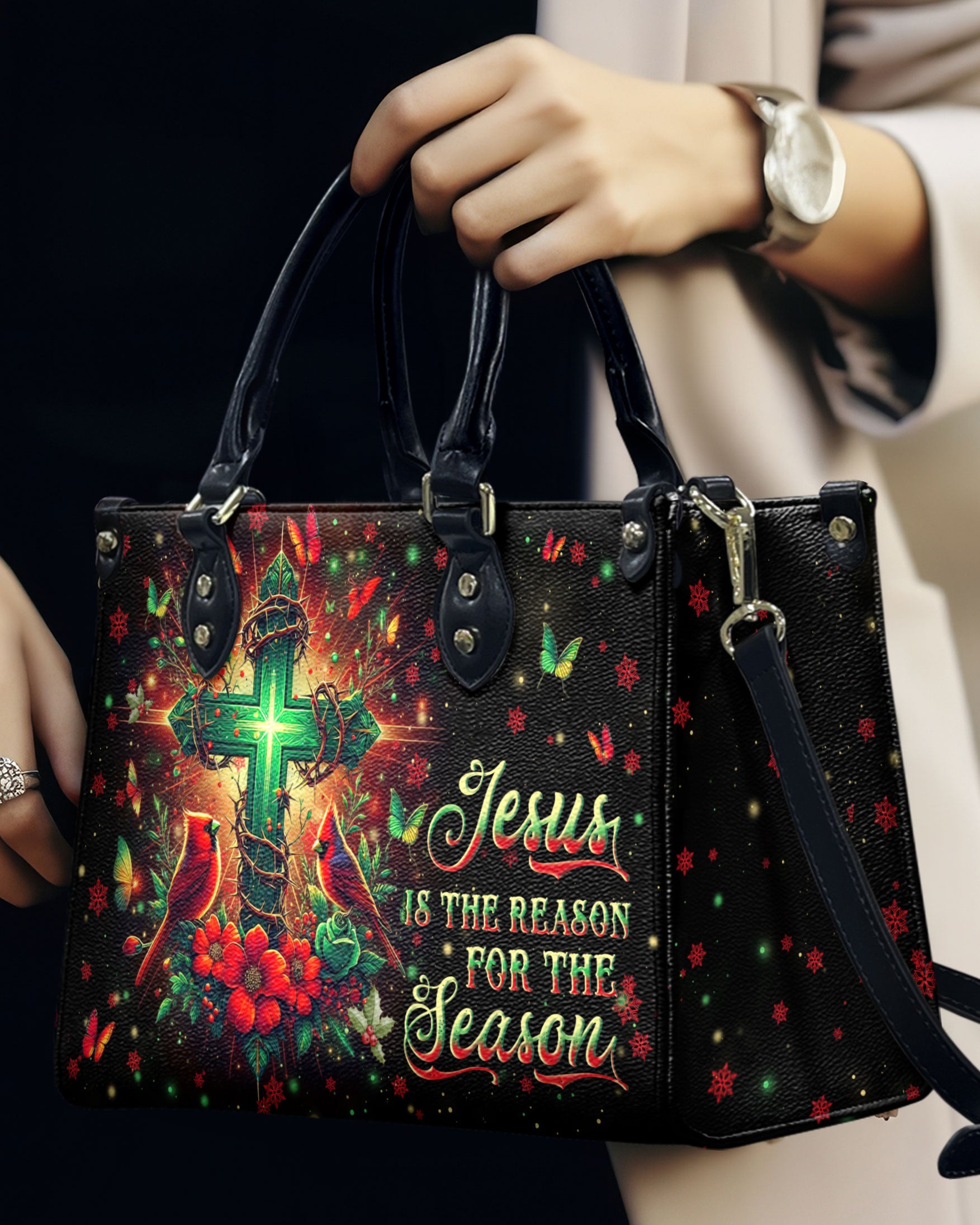 Jesus The Reason Cardinal Christmas Leather Handbag - Yhln3010244