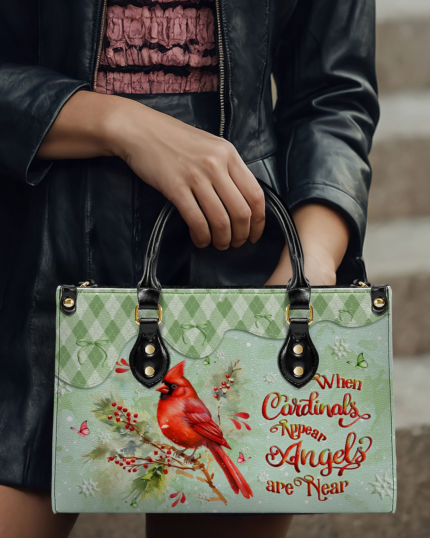 When Cardinals Appear Angels Are Near Leather Handbag - Yhlt2510244