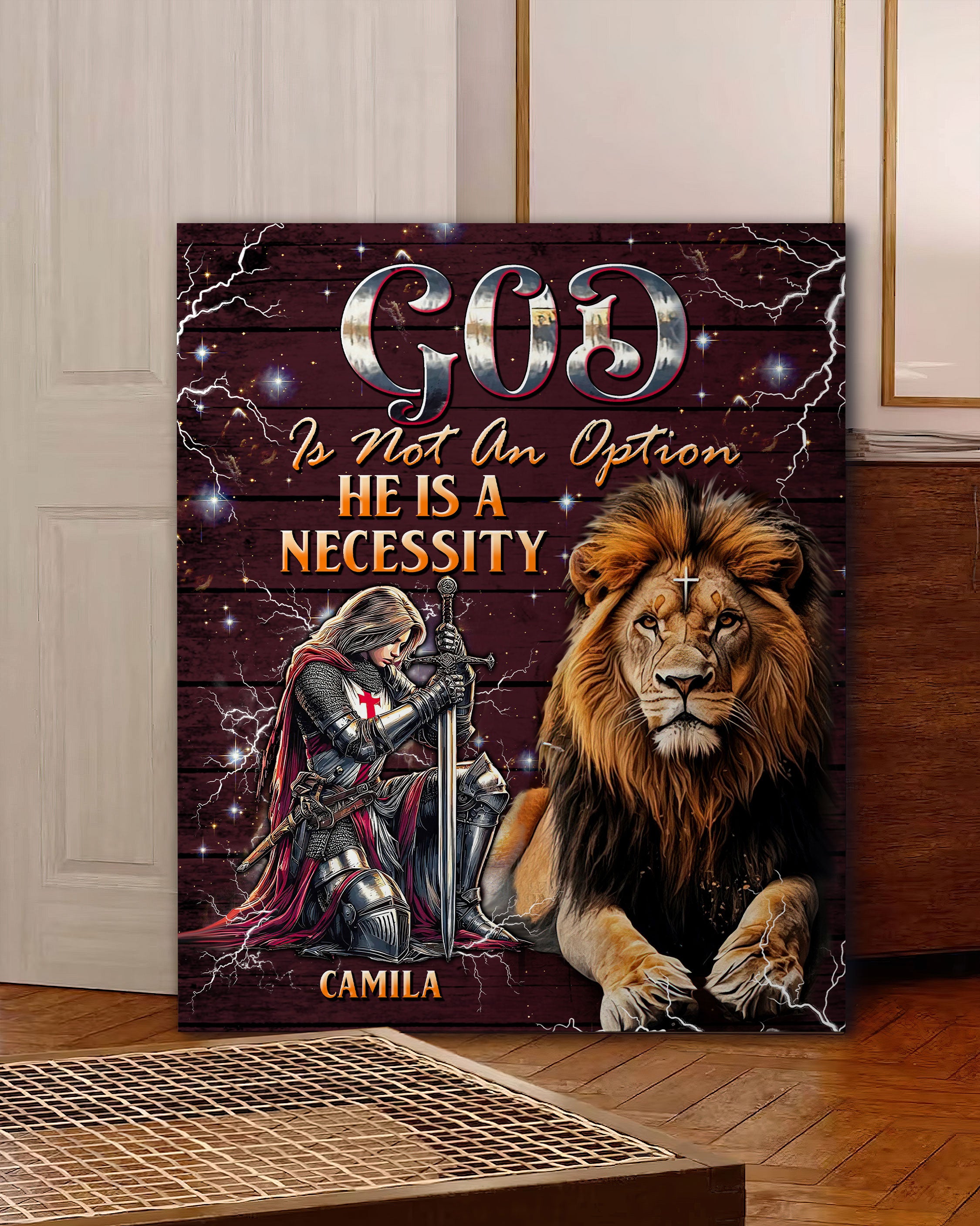 Personalized God Is Not An Option Warrior Canvas   - Tltw1301253