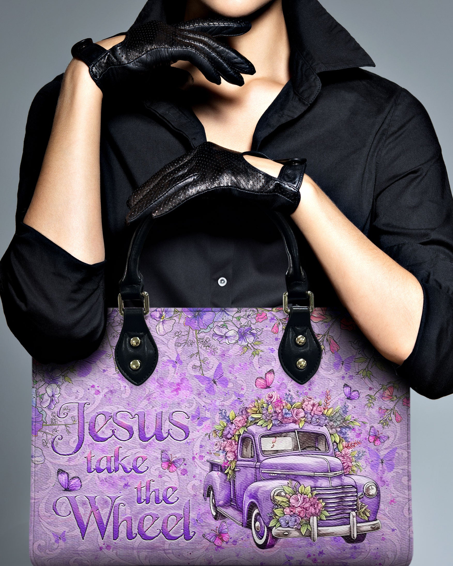 Jesus Take The Wheel Leather Handbag - Yhlt2908244