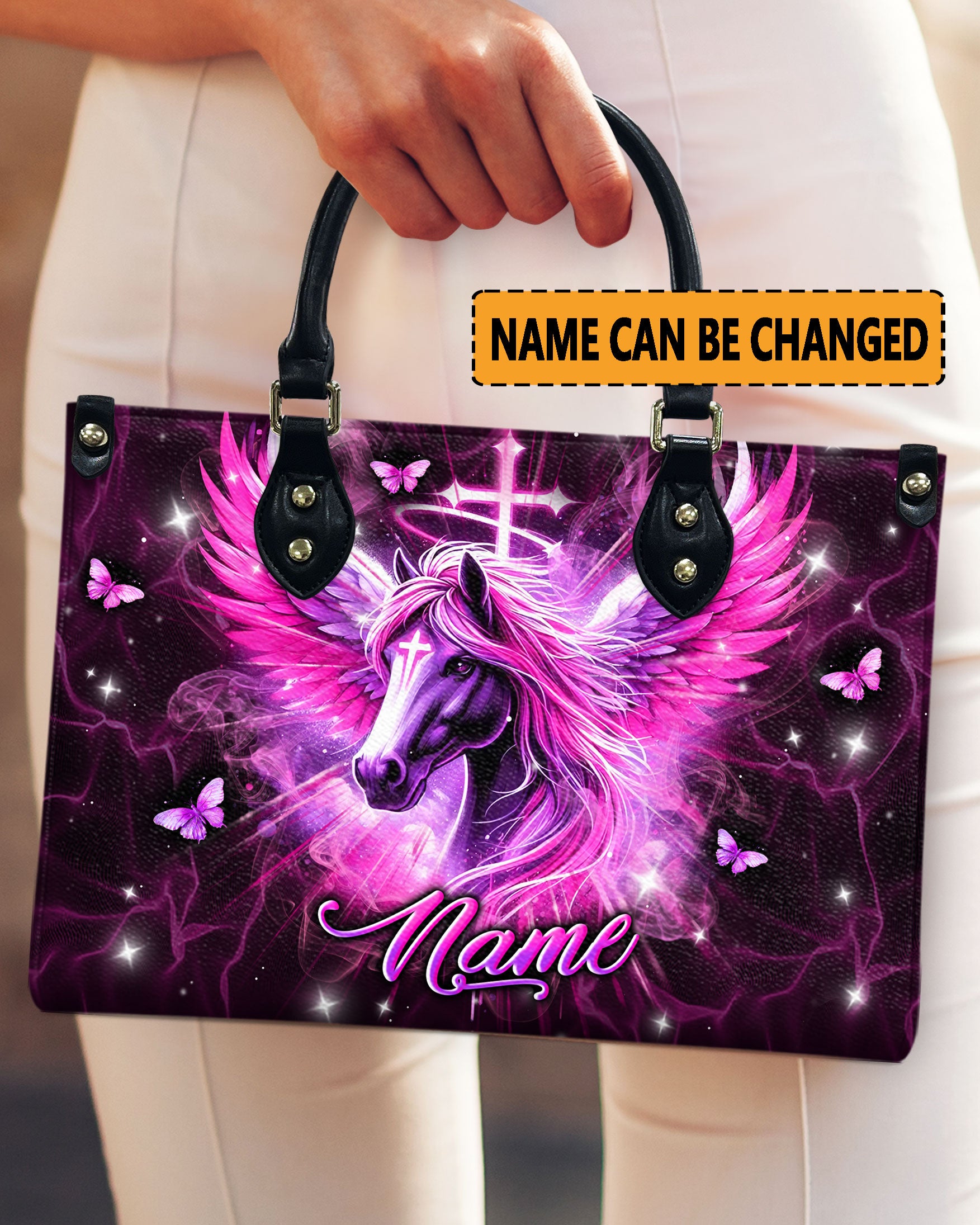 God's Horse With Wings Leather Handbag - Yhln2211244