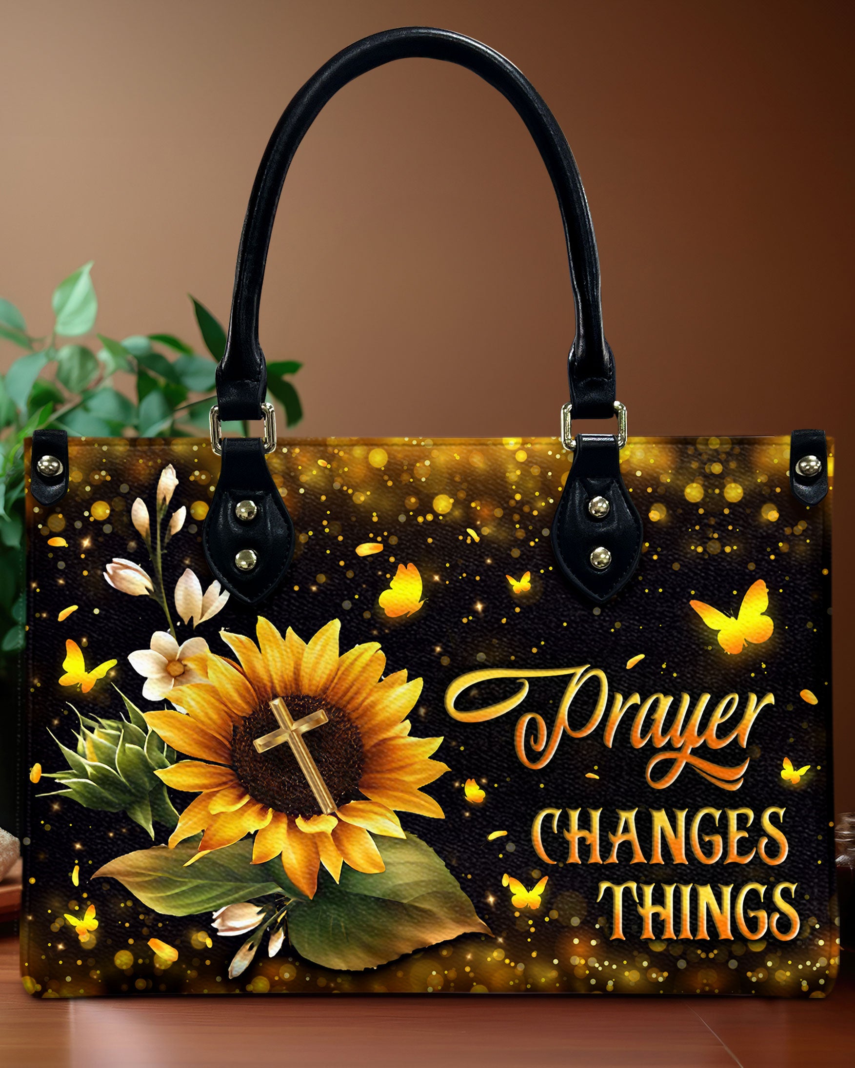 Prayer Changes Things Leather Handbag - Yhln2808244