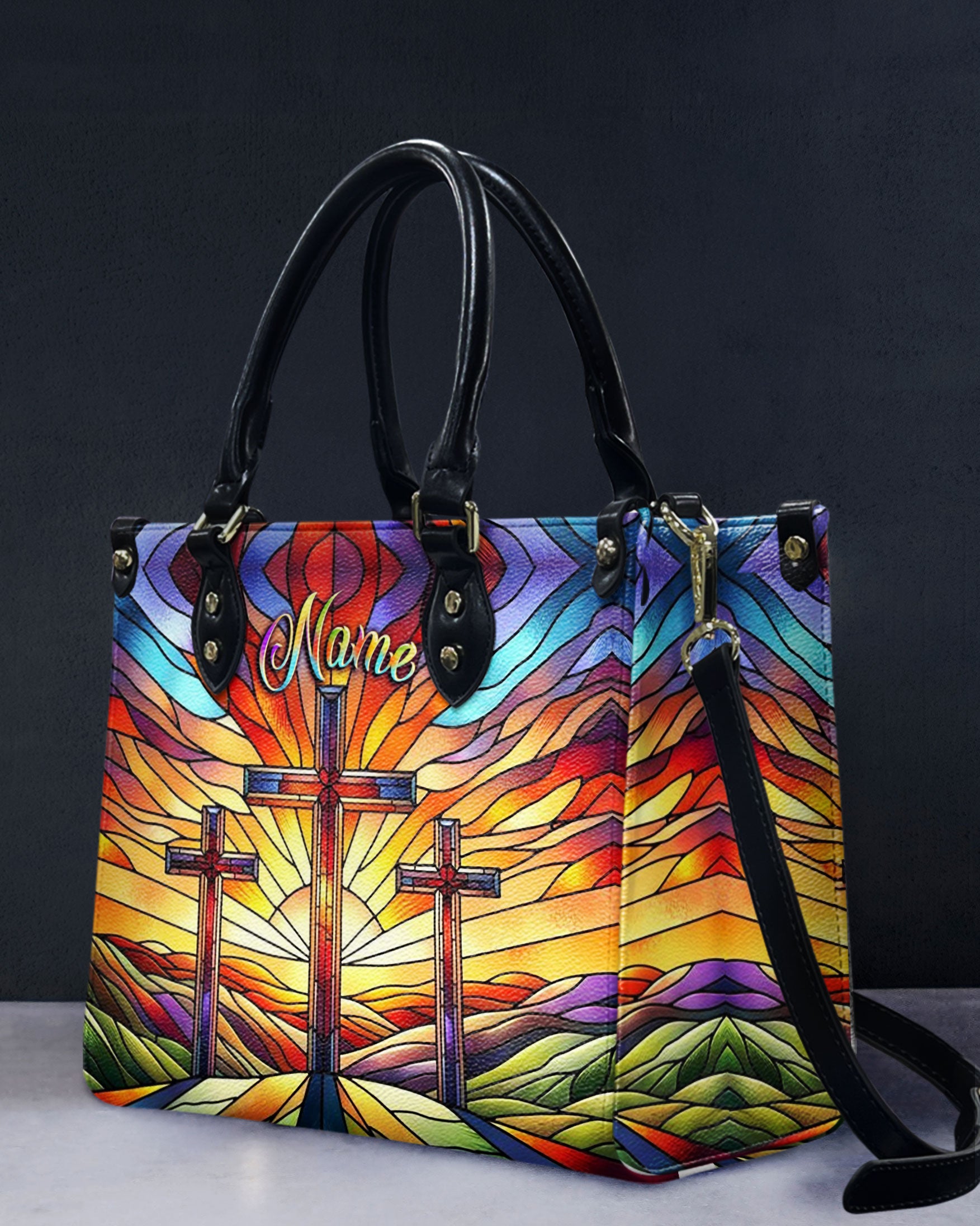 Christian Cross Stained Glass Leather Handbag - Yhlt2011244