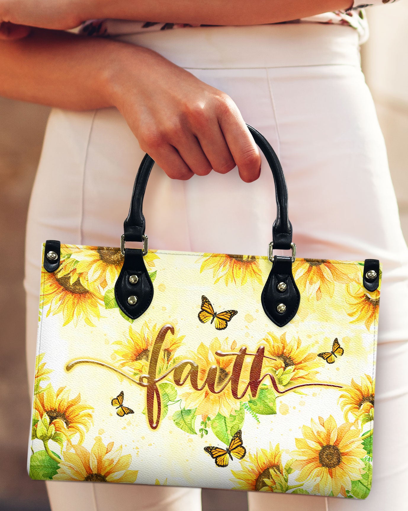 Faith Sunflower Leather Handbag - Tltr1806245