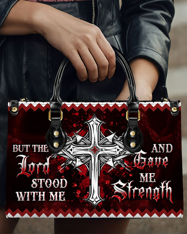 But The Lord Stood With Me Leather Handbag - Yhln0208244