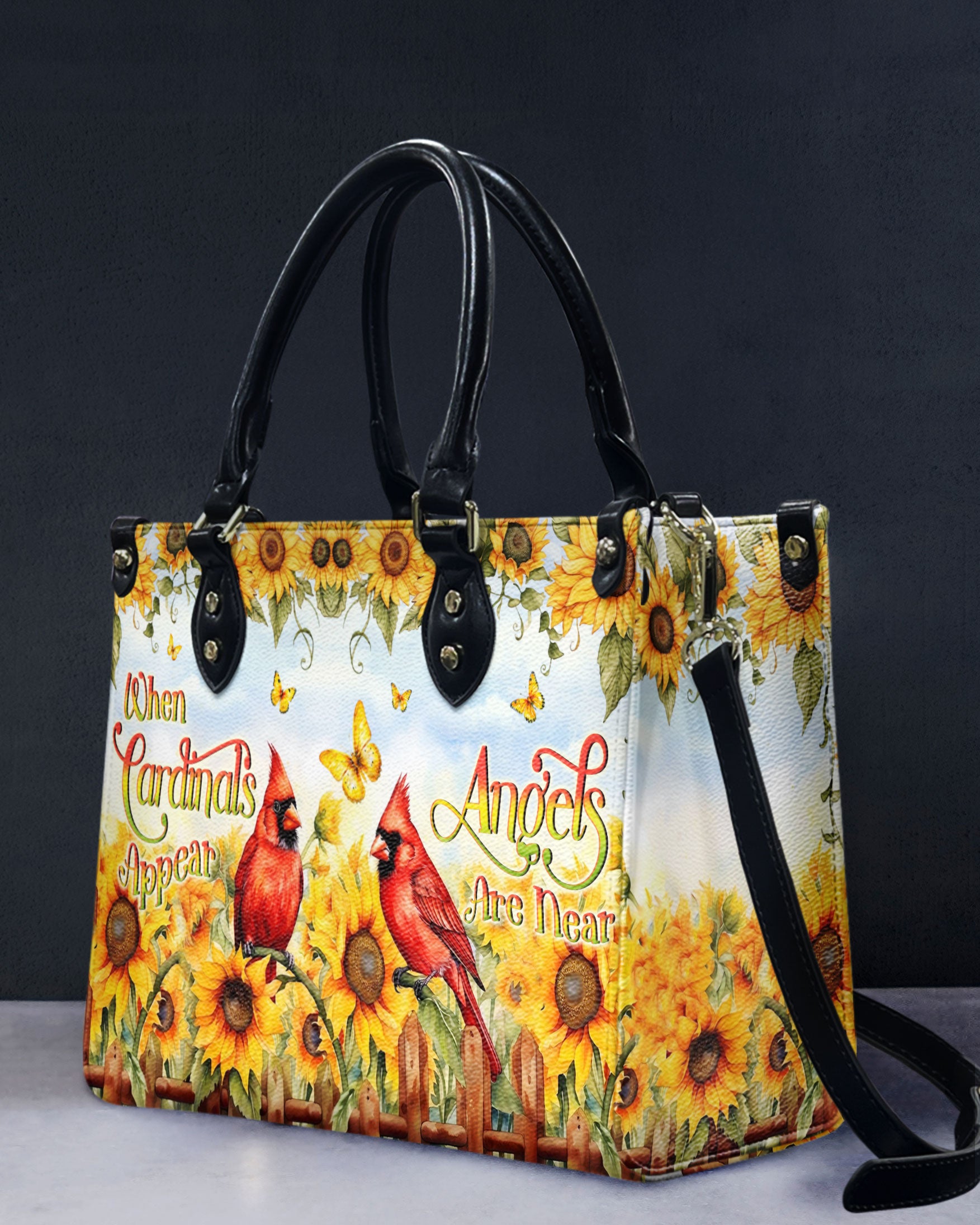 When Cardinals Appear Angels Are Near Leather Handbag - Yhln0506245