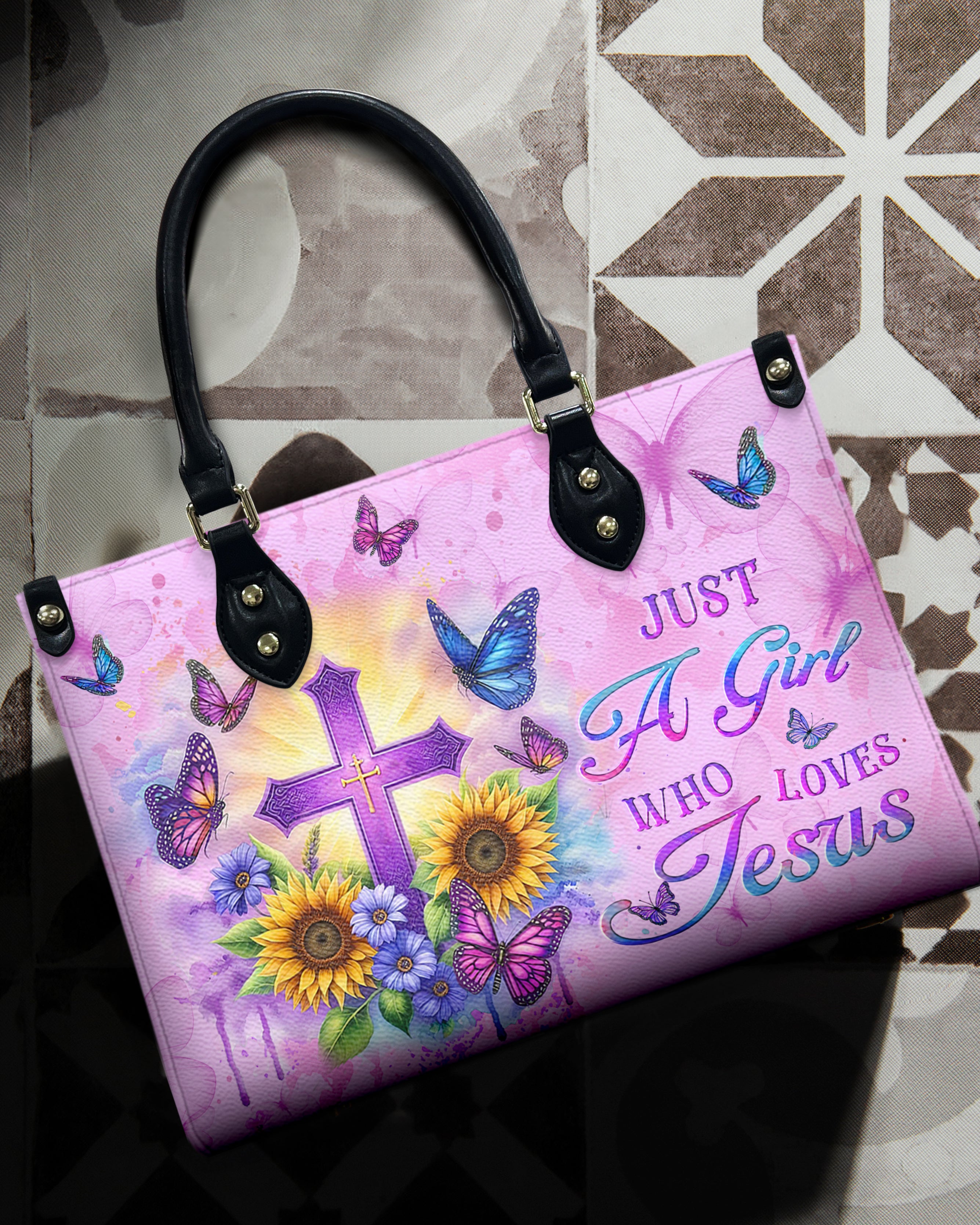 Just A Girl Who Loves Jesus Leather Handbag - Yhlt0411245