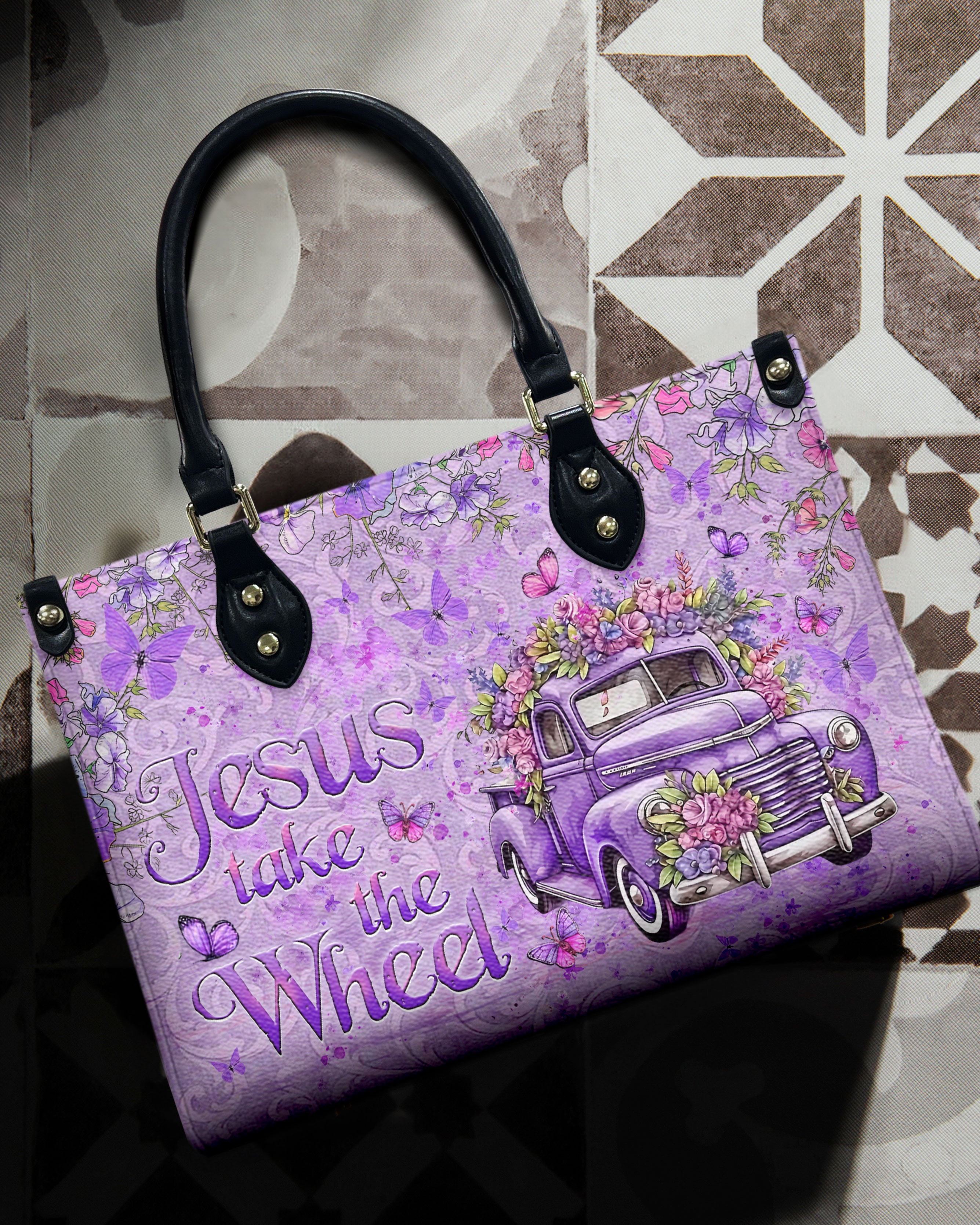 Jesus Take The Wheel Leather Handbag - Yhlt2908244