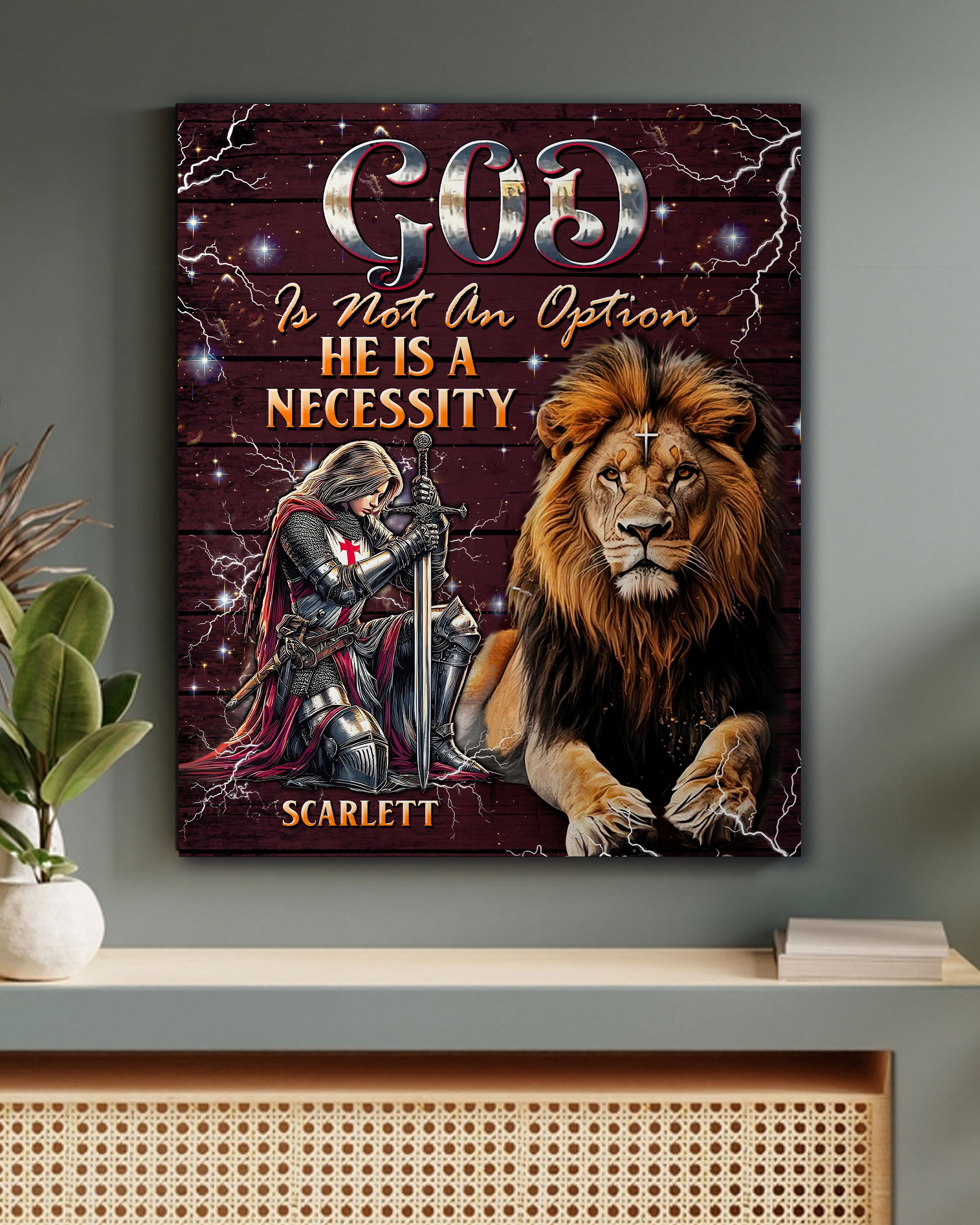 Personalized God Is Not An Option Warrior Canvas   - Tltw1301253