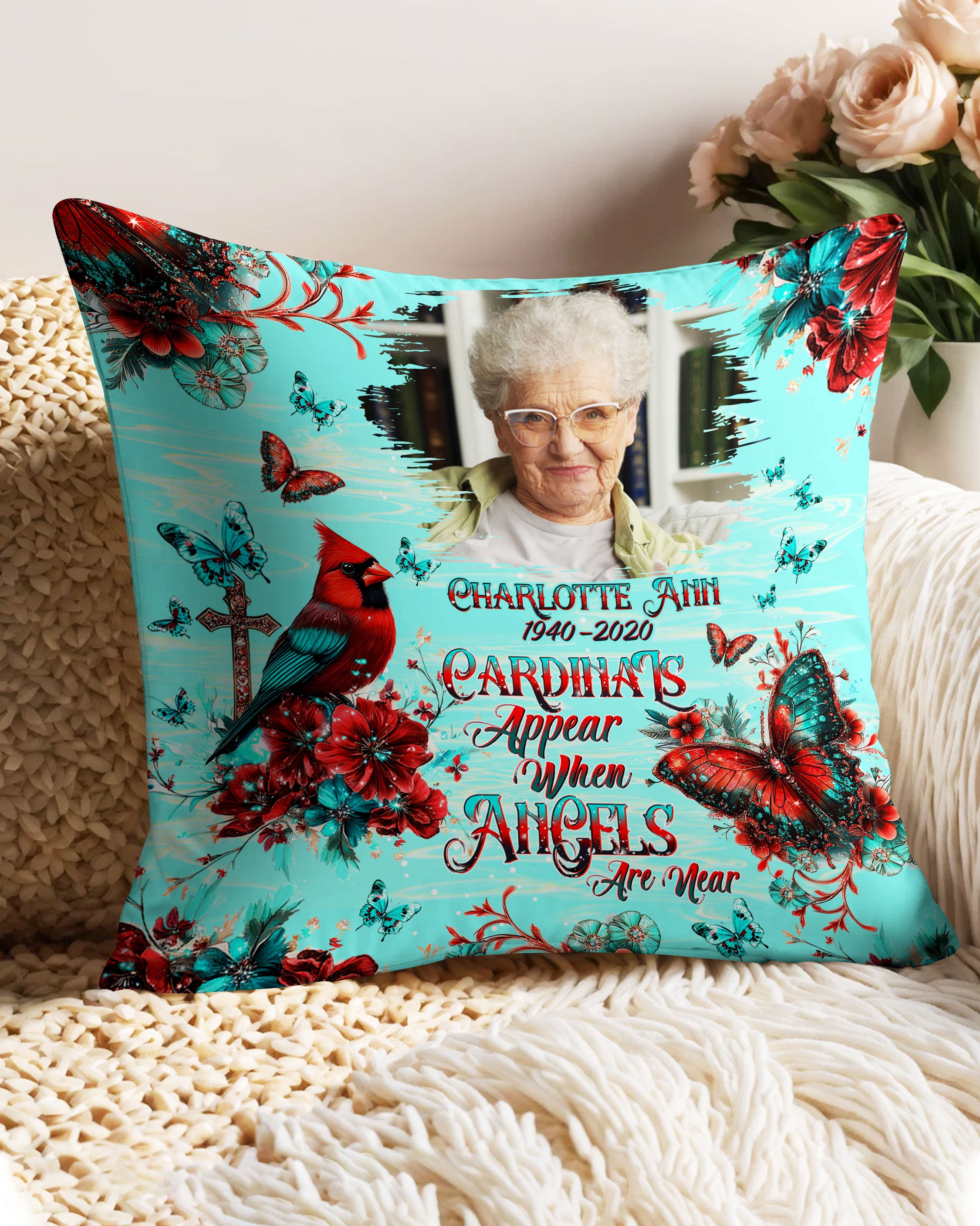 Personalized When Cardinals Appear Angels Are Near Pillow - Tltw2512245