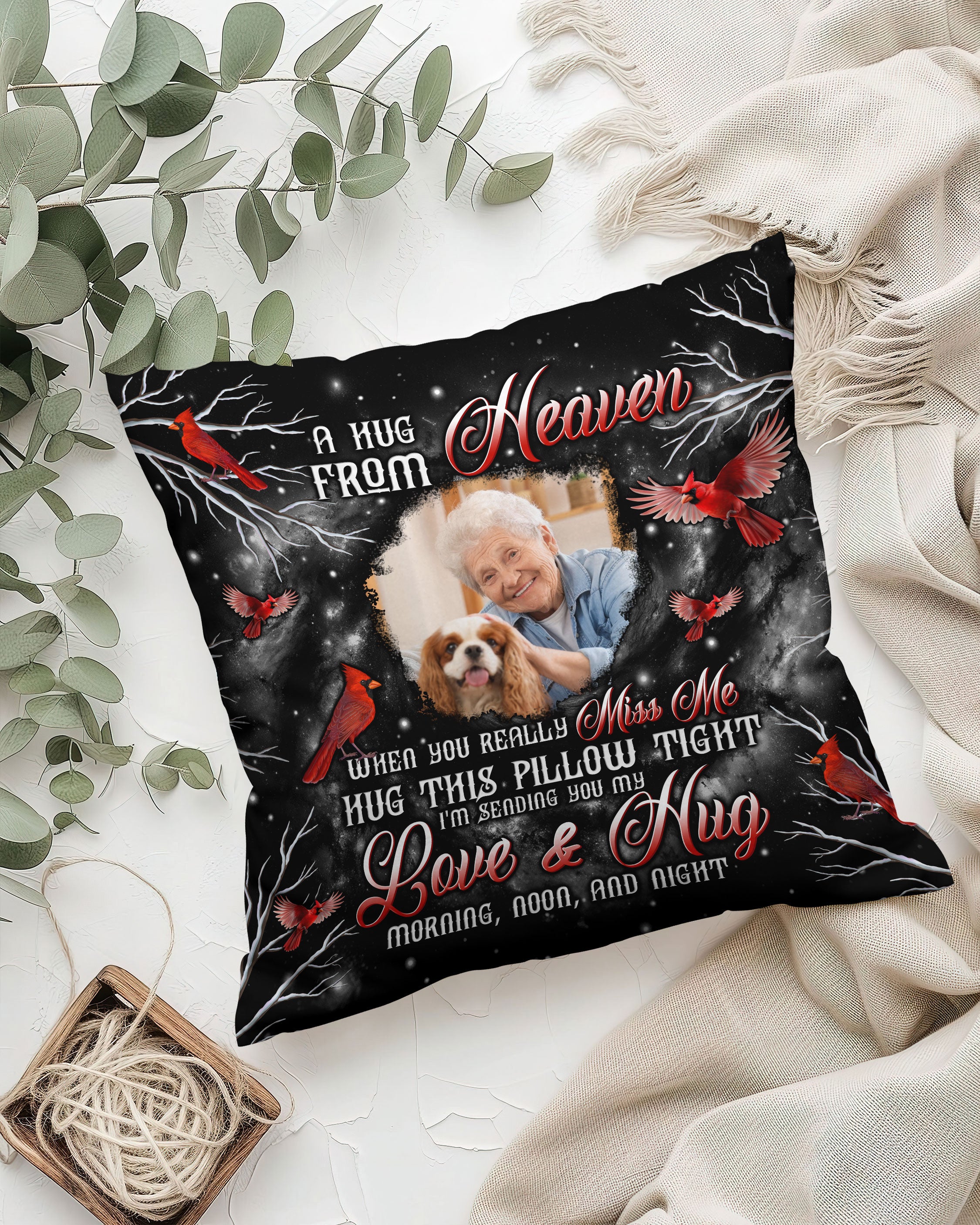 Personalized A Hug From Heaven Cardinal Pillow  - Tltw0901252