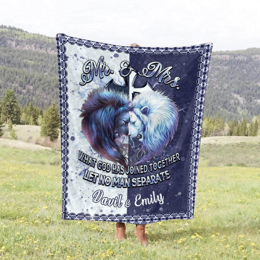 Personalized What God Has Joined Together Couple's Fleece Blanket - Yhhn2101254