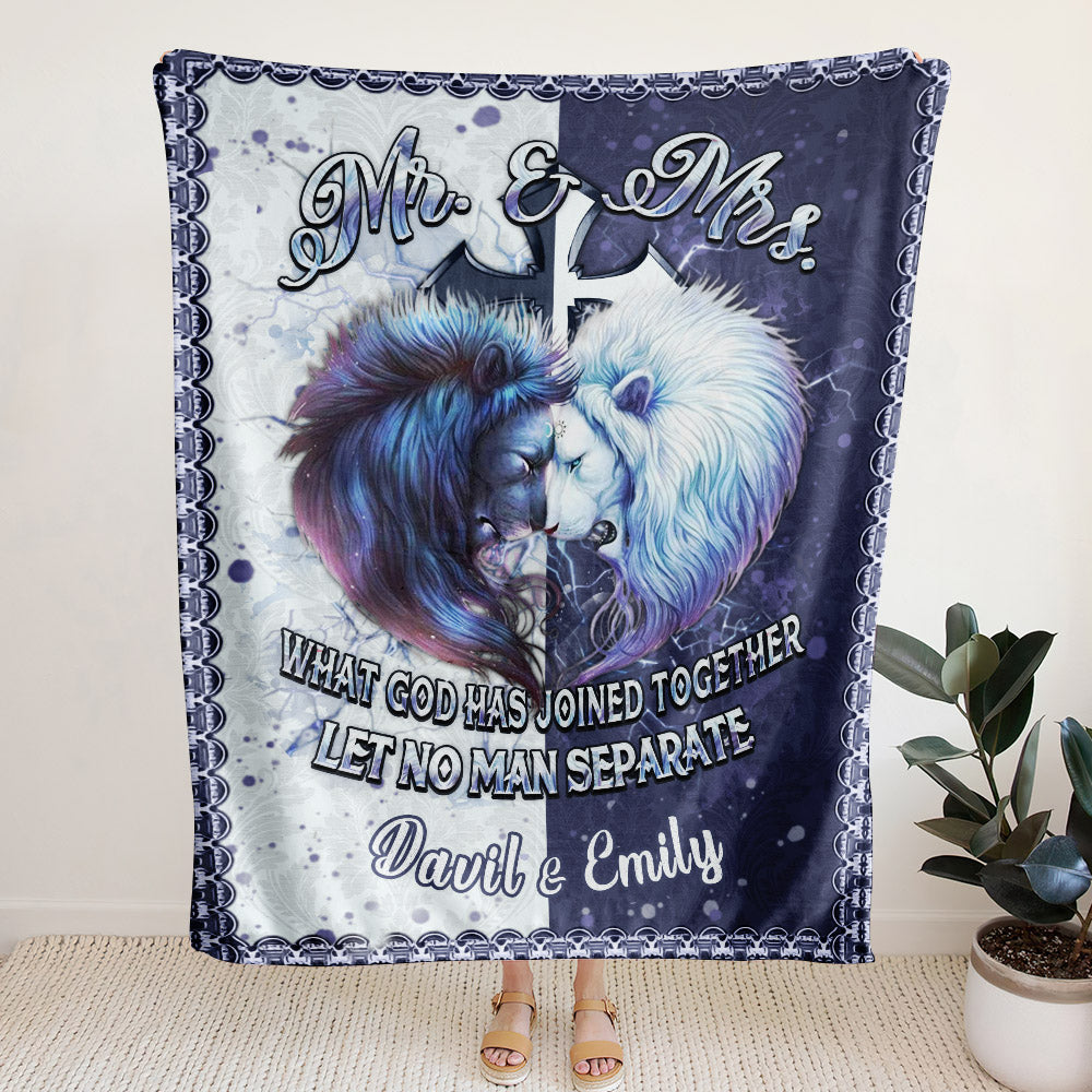 Personalized What God Has Joined Together Couple's Fleece Blanket - Yhhn2101254