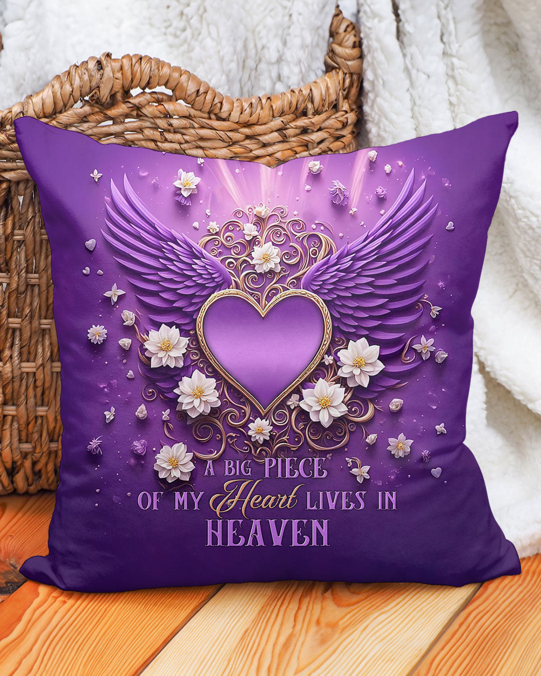 Personalized A Big Piece Of My Heart Lives In Heaven Pillow  - Tltr3112243