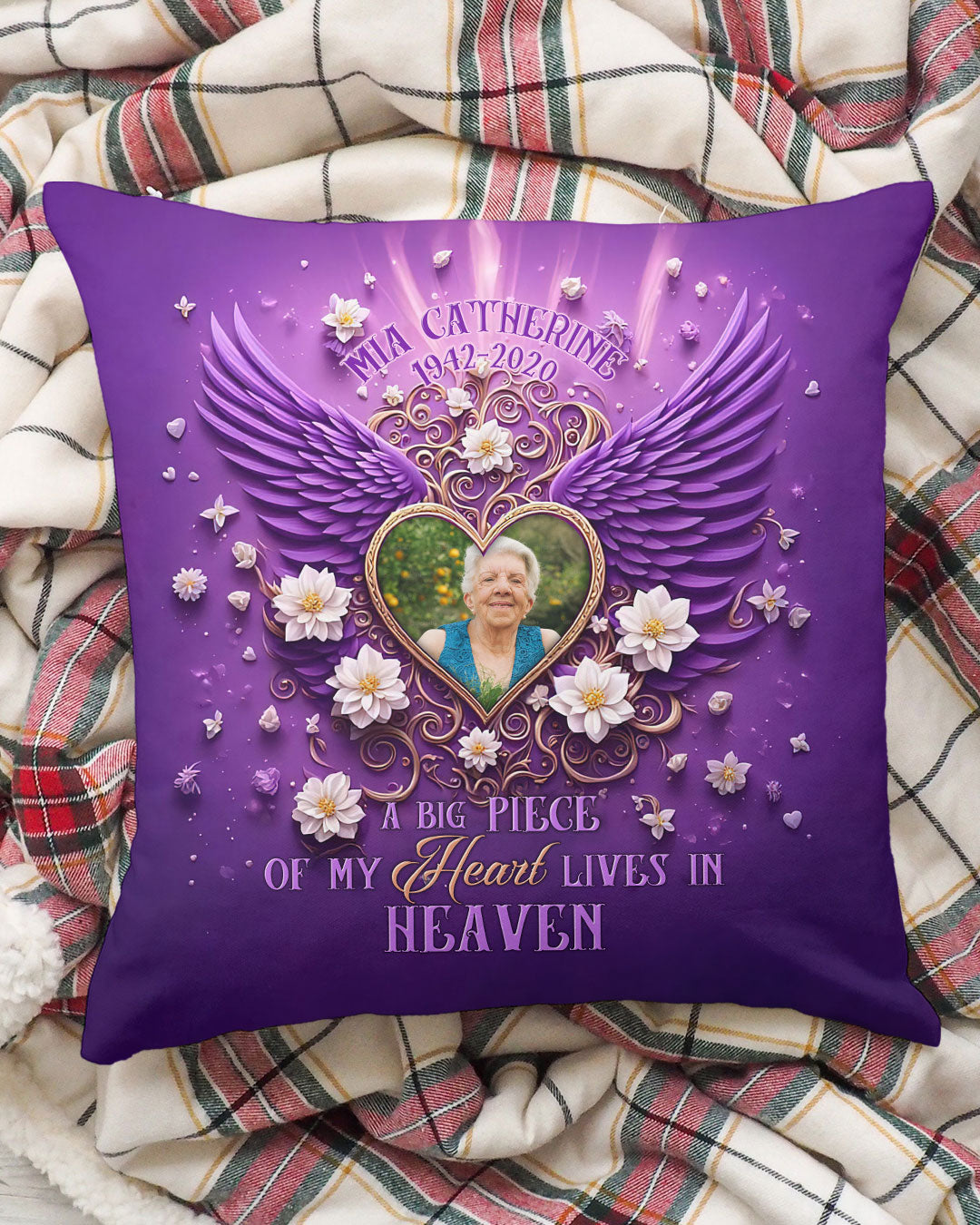 Personalized A Big Piece Of My Heart Lives In Heaven Pillow  - Tltr3112243