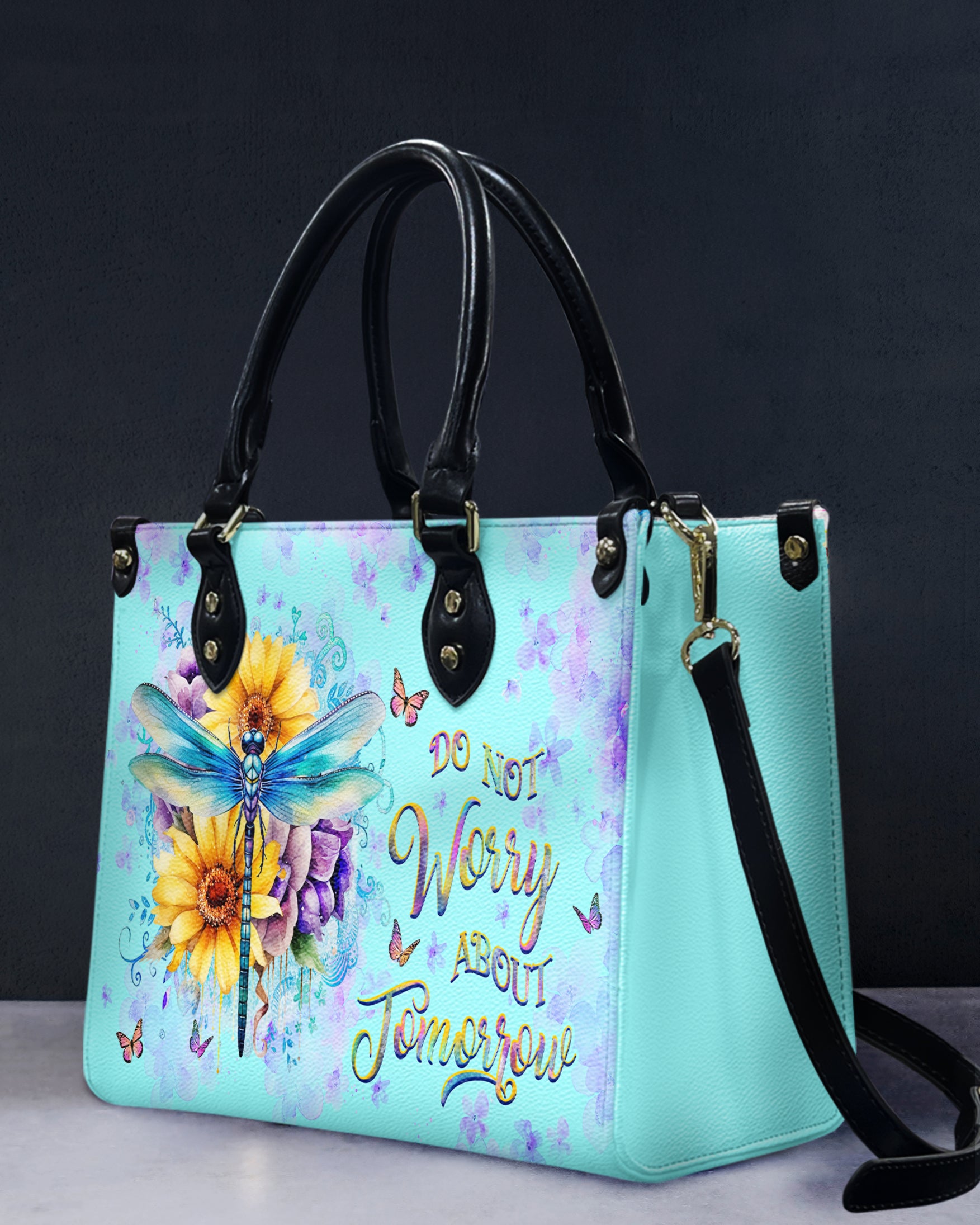 Do Not Worry About Tomorrow Leather Handbag - Yhhg2210244