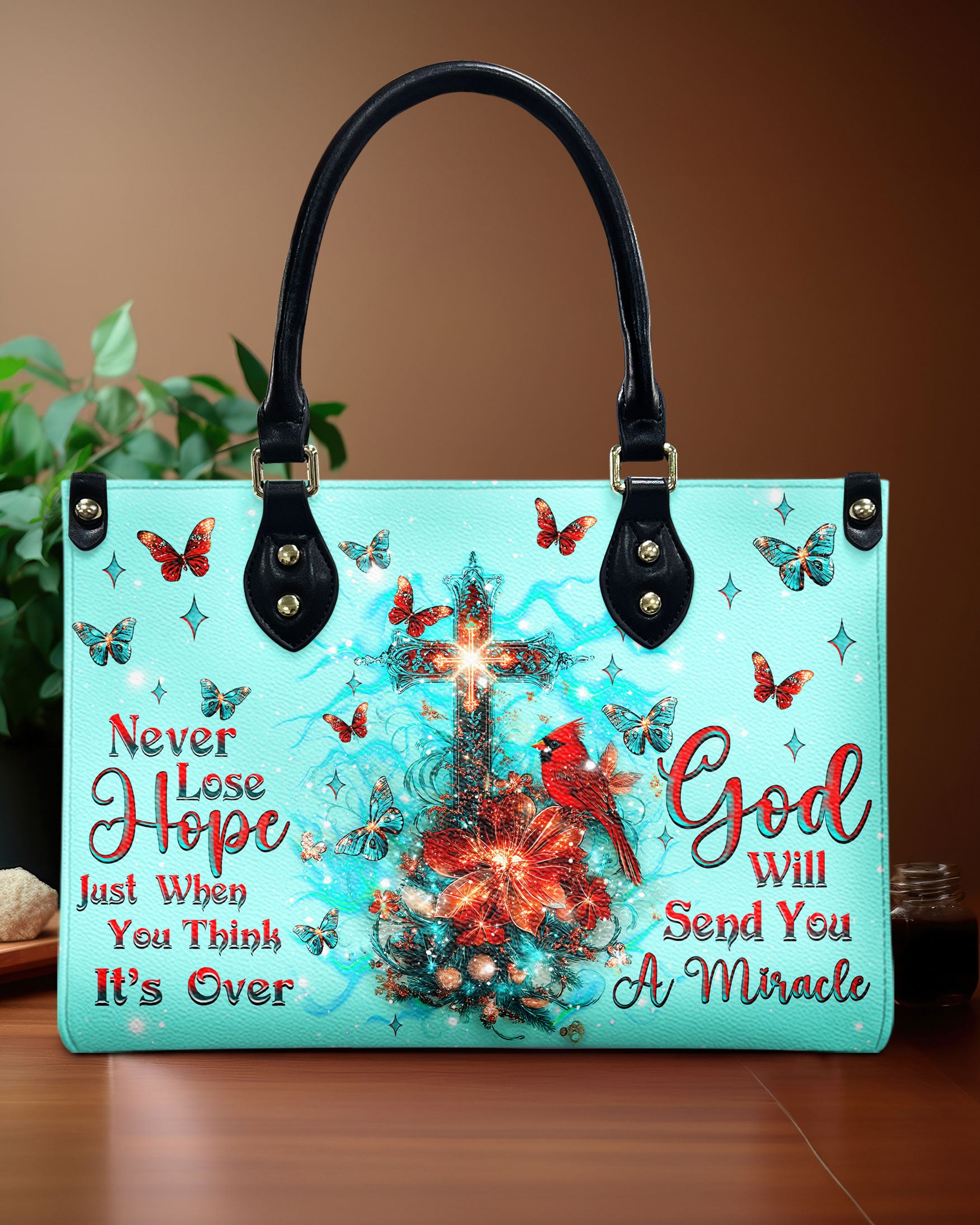 God Will Send You A Miracle Cardinal Leather Handbag  - Tlnz2412245