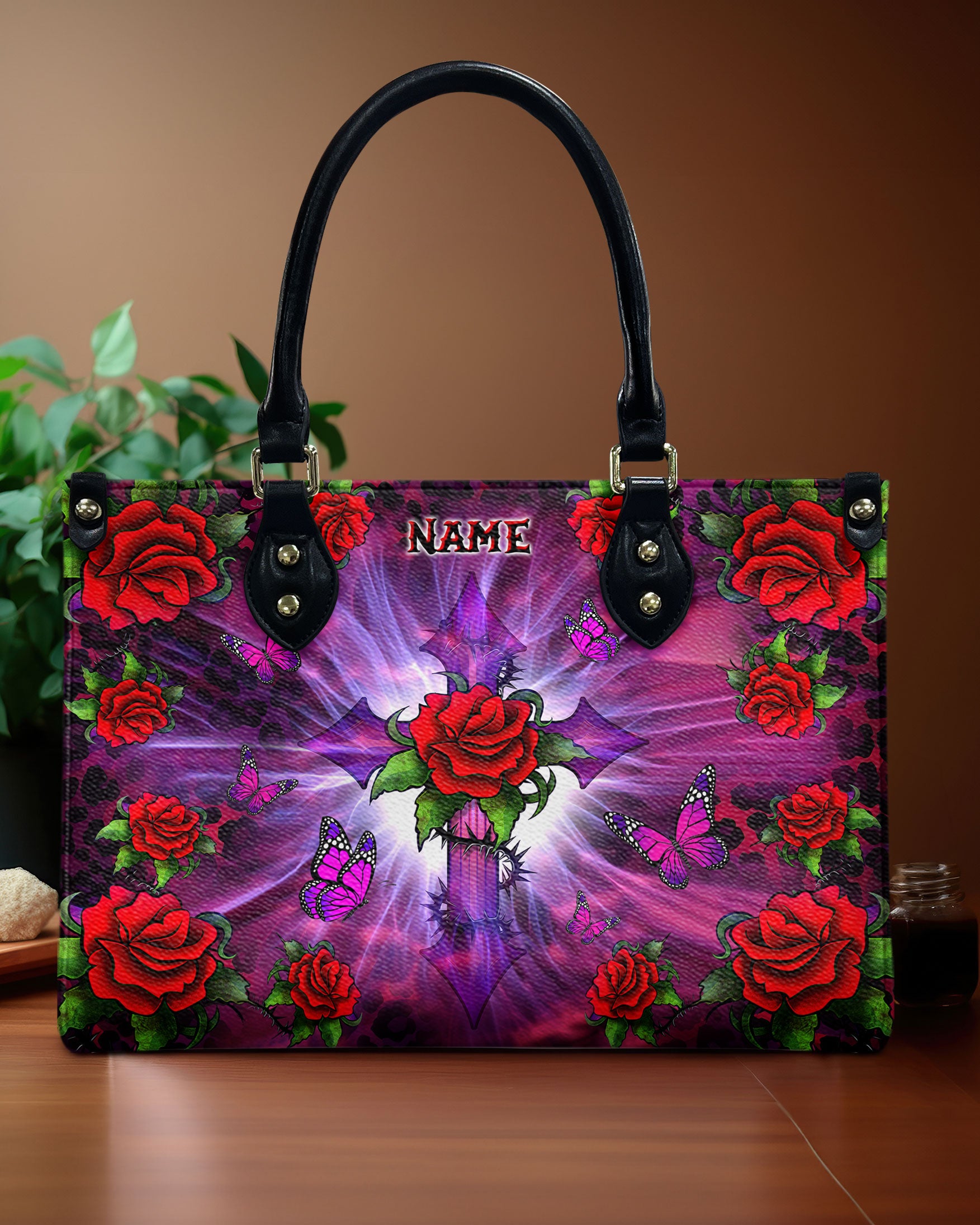 Cross Rose Leather Handbag - Tltw0507243