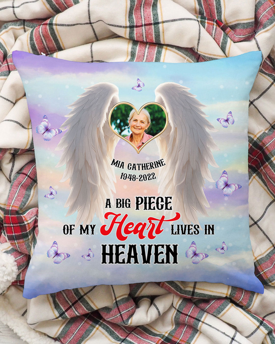 Personalized A Big Piece Of My Heart Lives In Heaven Pillow  - Tltr0401253