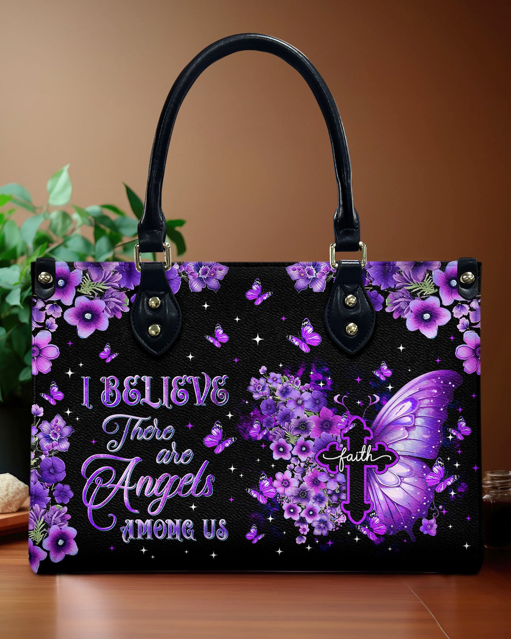 I Believe There Are Angels Among Us  Leather Handbag  - Tltr2512244