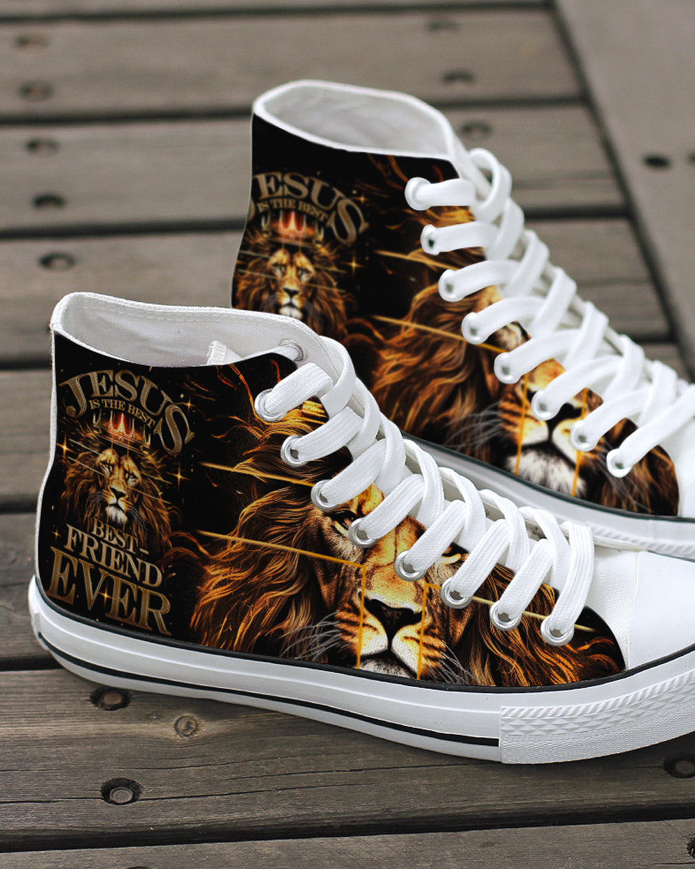 Jesus Is The Best Lion High Top Canvas Shoes - Ty02072310