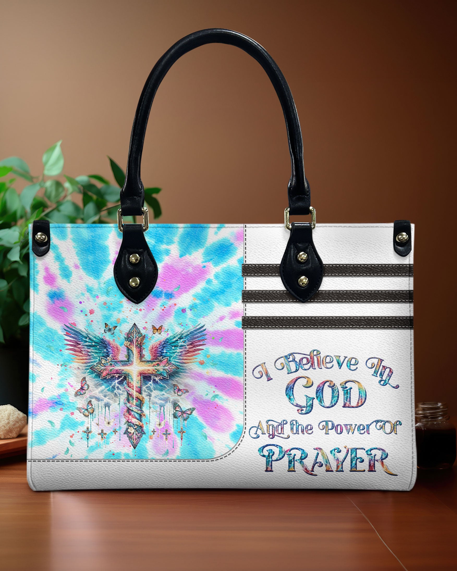 I Believe In God Leather Handbag - Yhkd2803241